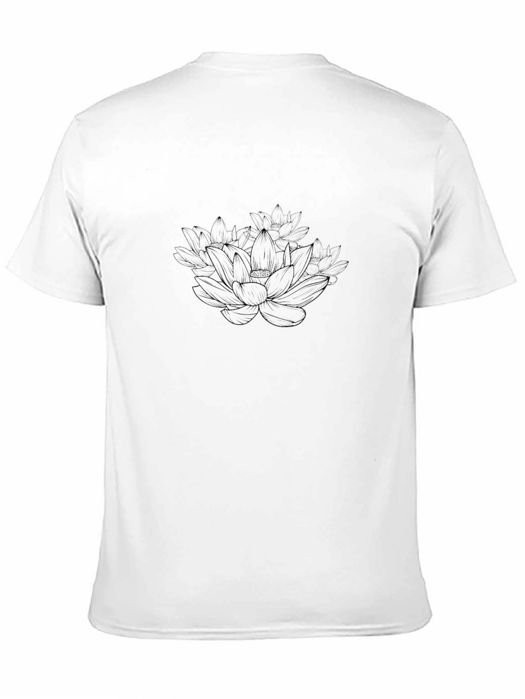 Lotus Flower Graphic Black T-Shirt