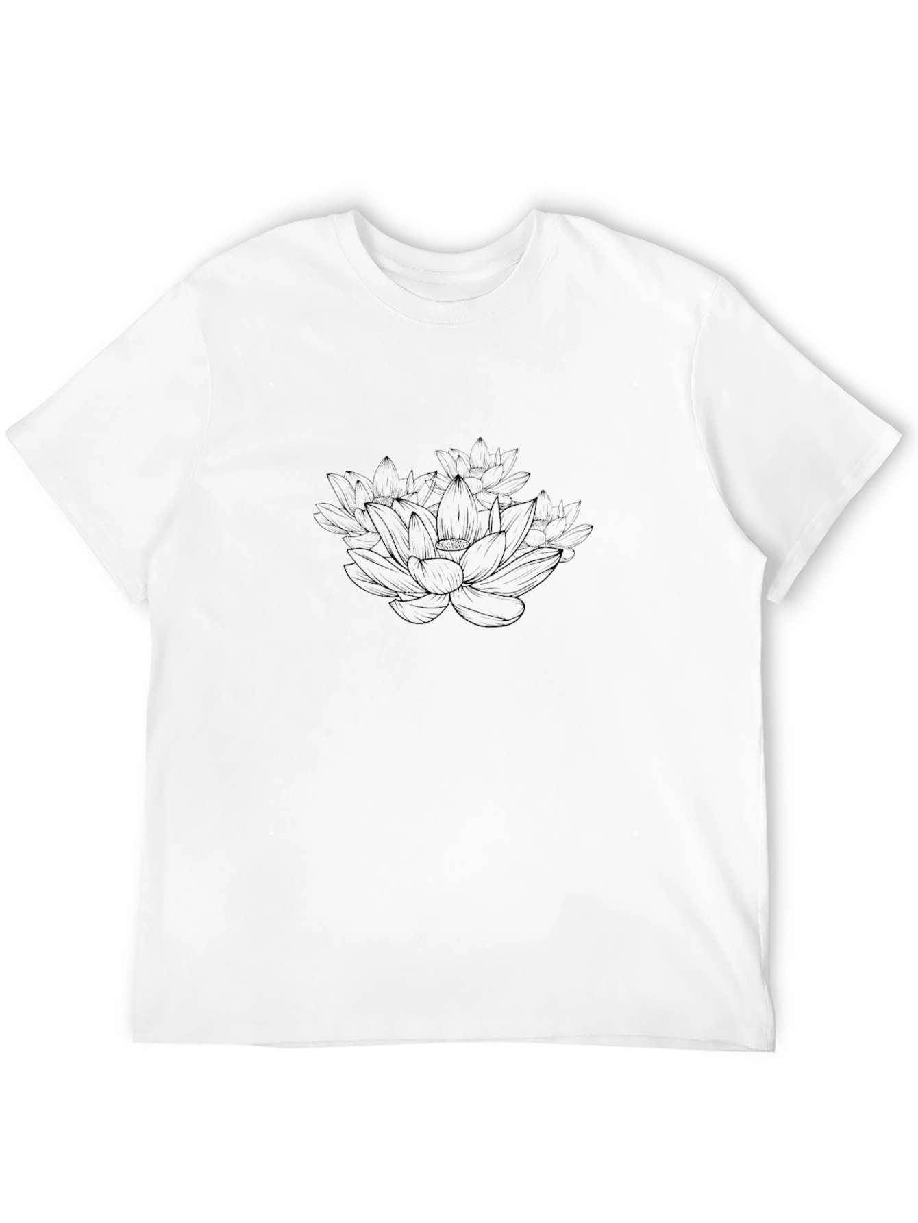 Lotus Flower Graphic Black T-Shirt