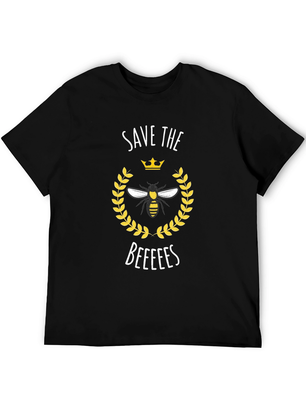 Save the Beeees Graphic Tee - Black Cotton T-Shirt