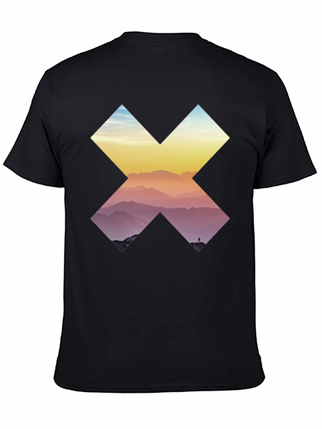 Mountains in Cross Graphic Tee - Black
