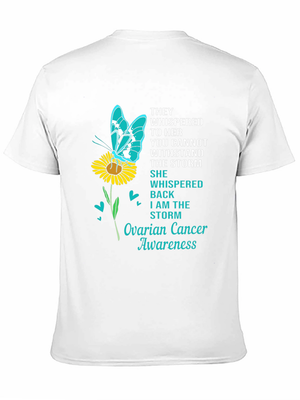 Ovarian Cancer Awareness Butterfly T-Shirt