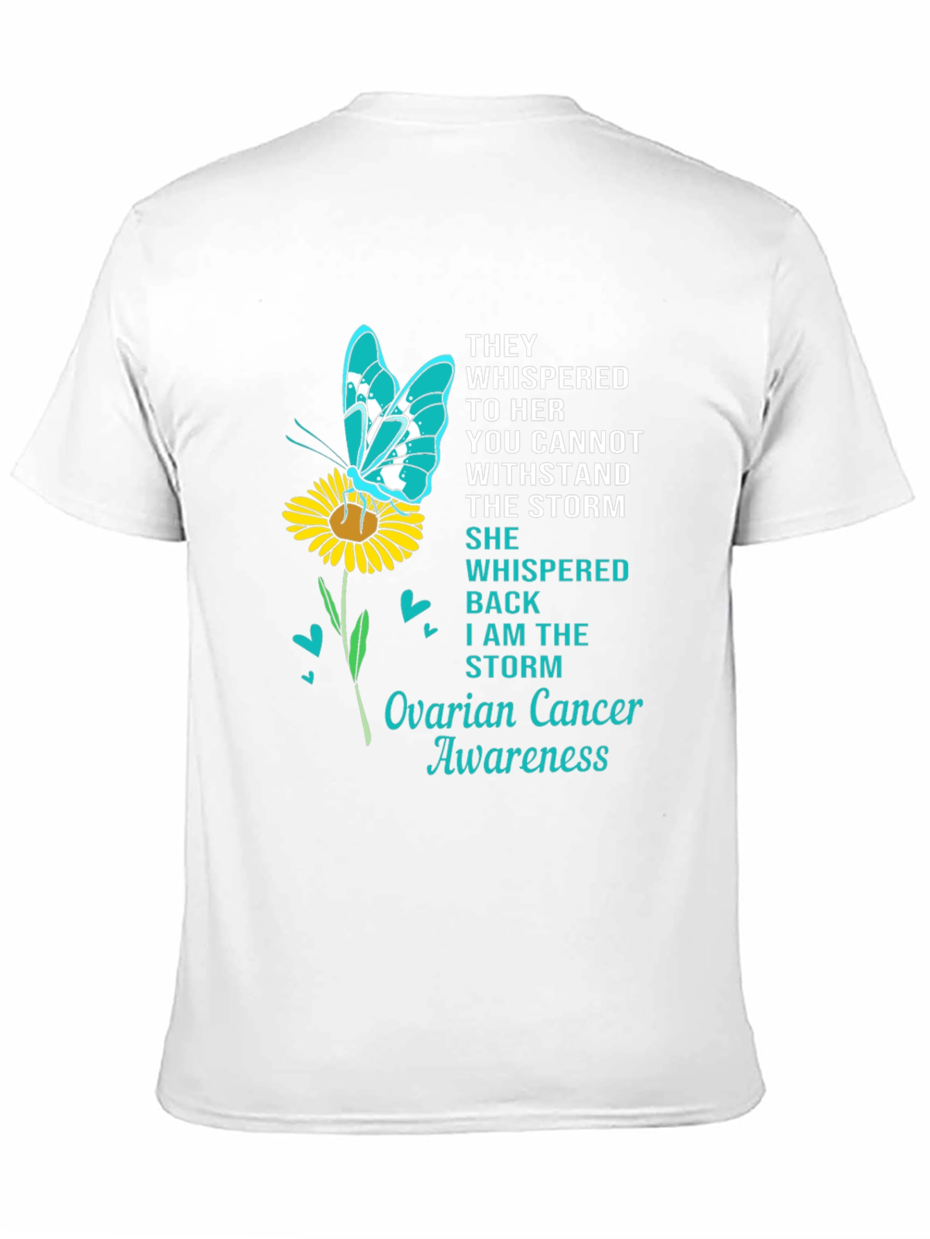 Ovarian Cancer Awareness Butterfly T-Shirt
