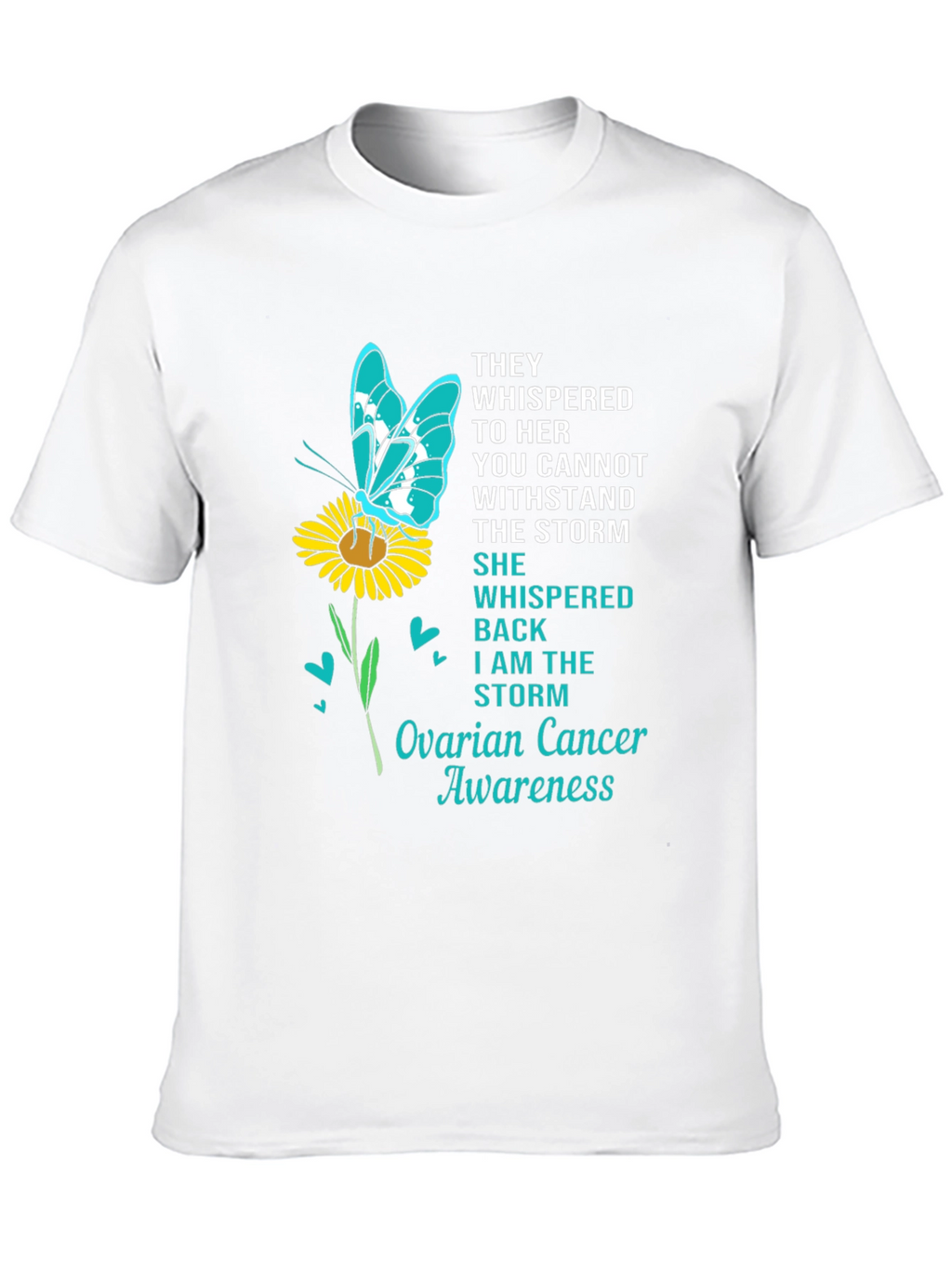 Ovarian Cancer Awareness Butterfly T-Shirt