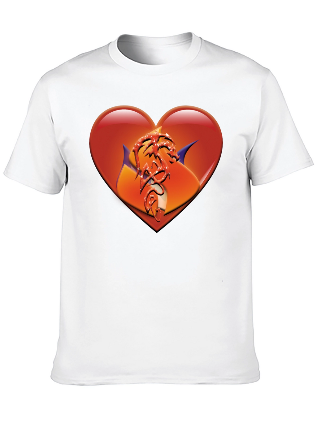 Heart Dragon Graphic Black T-Shirt