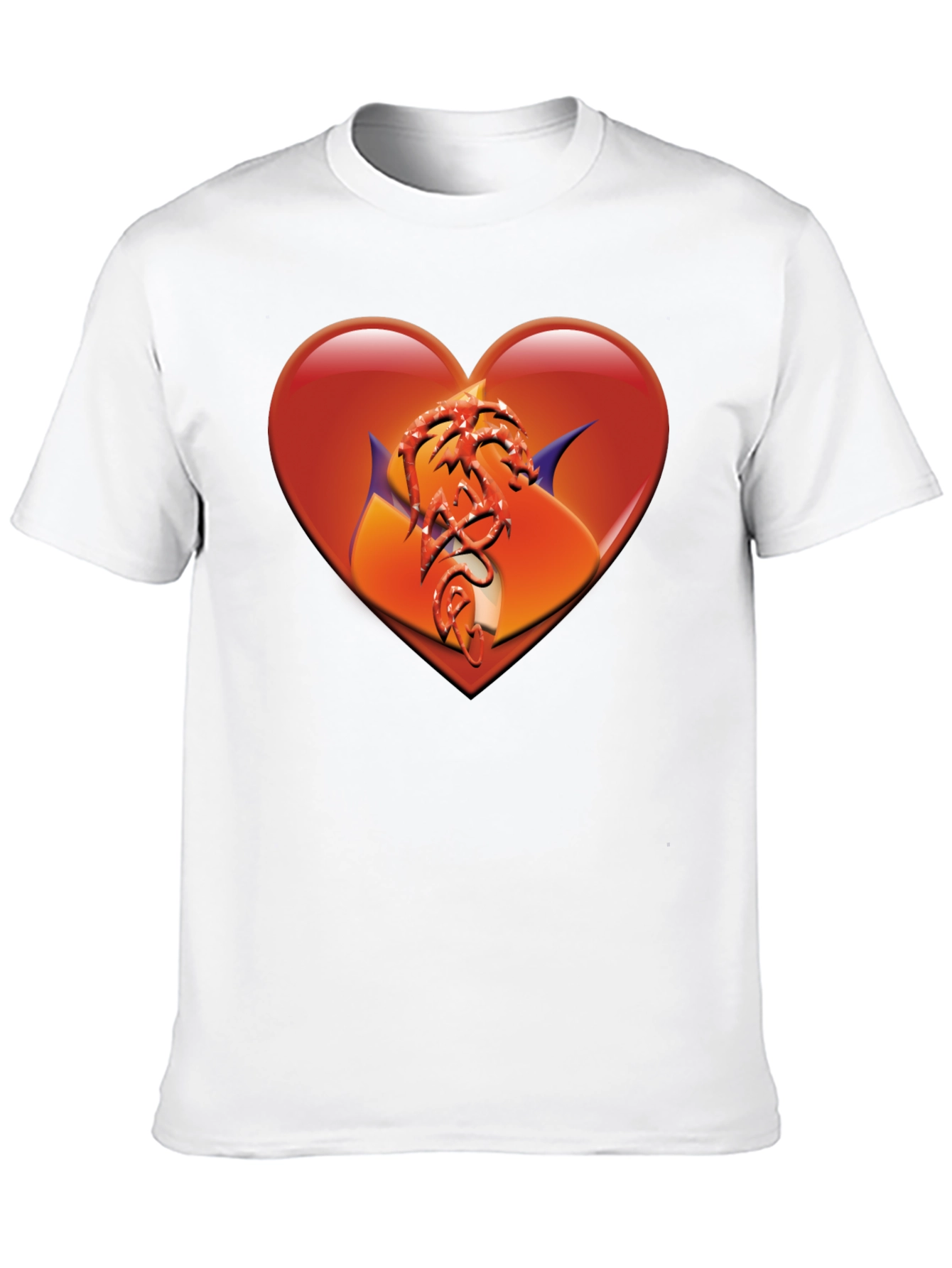 Heart Dragon Graphic Black T-Shirt