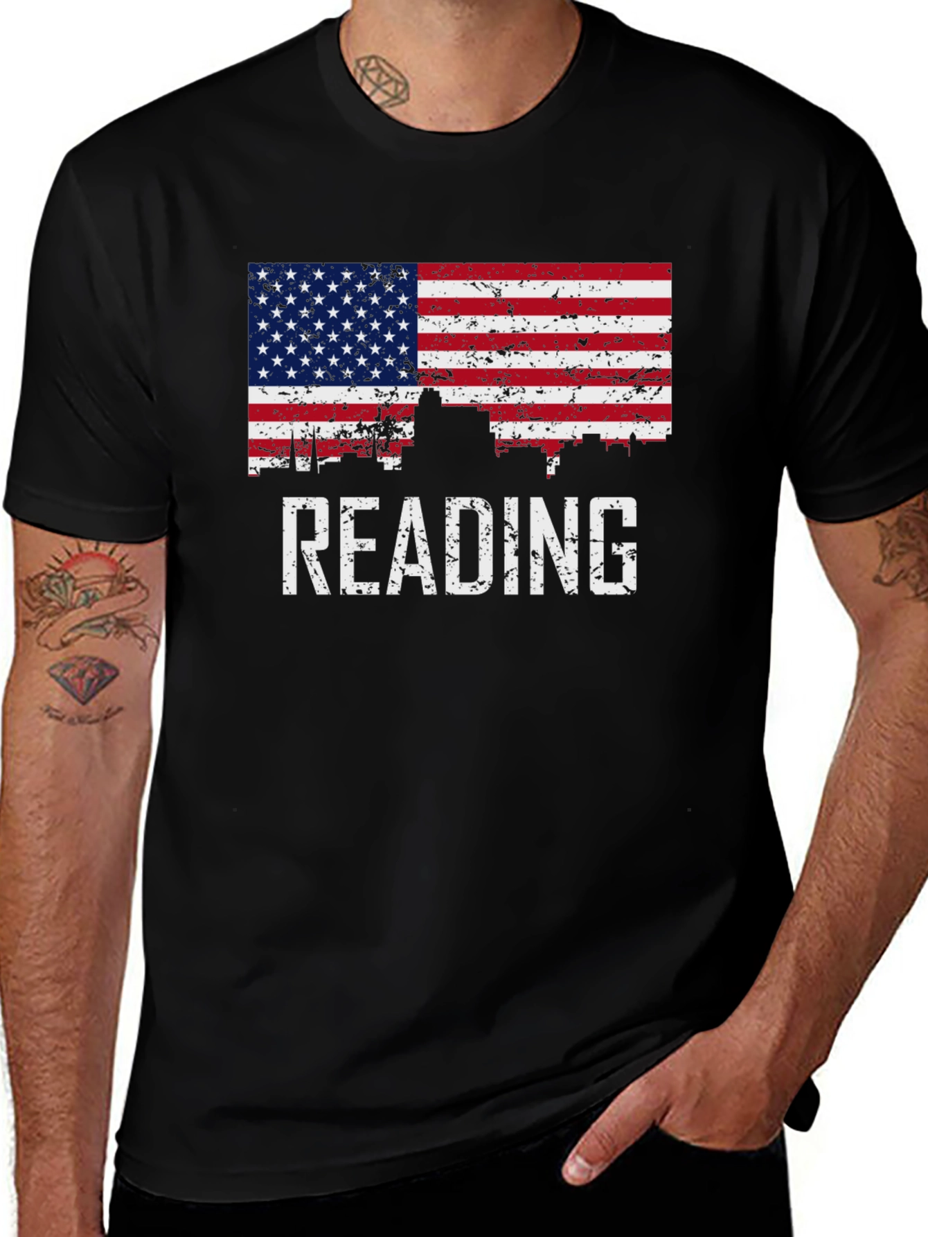 Reading American Flag Patriotic T-Shirt