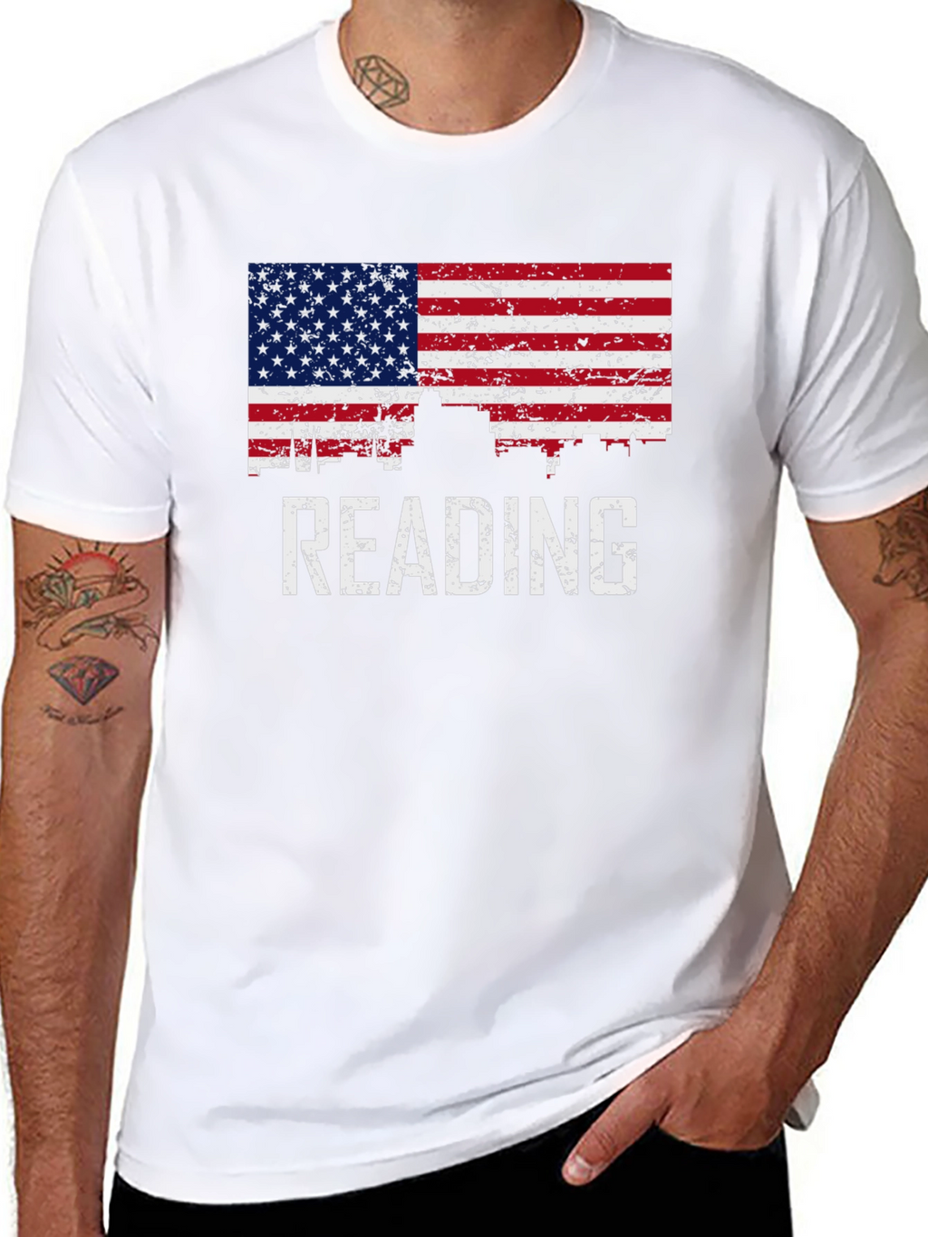 Reading American Flag Patriotic T-Shirt