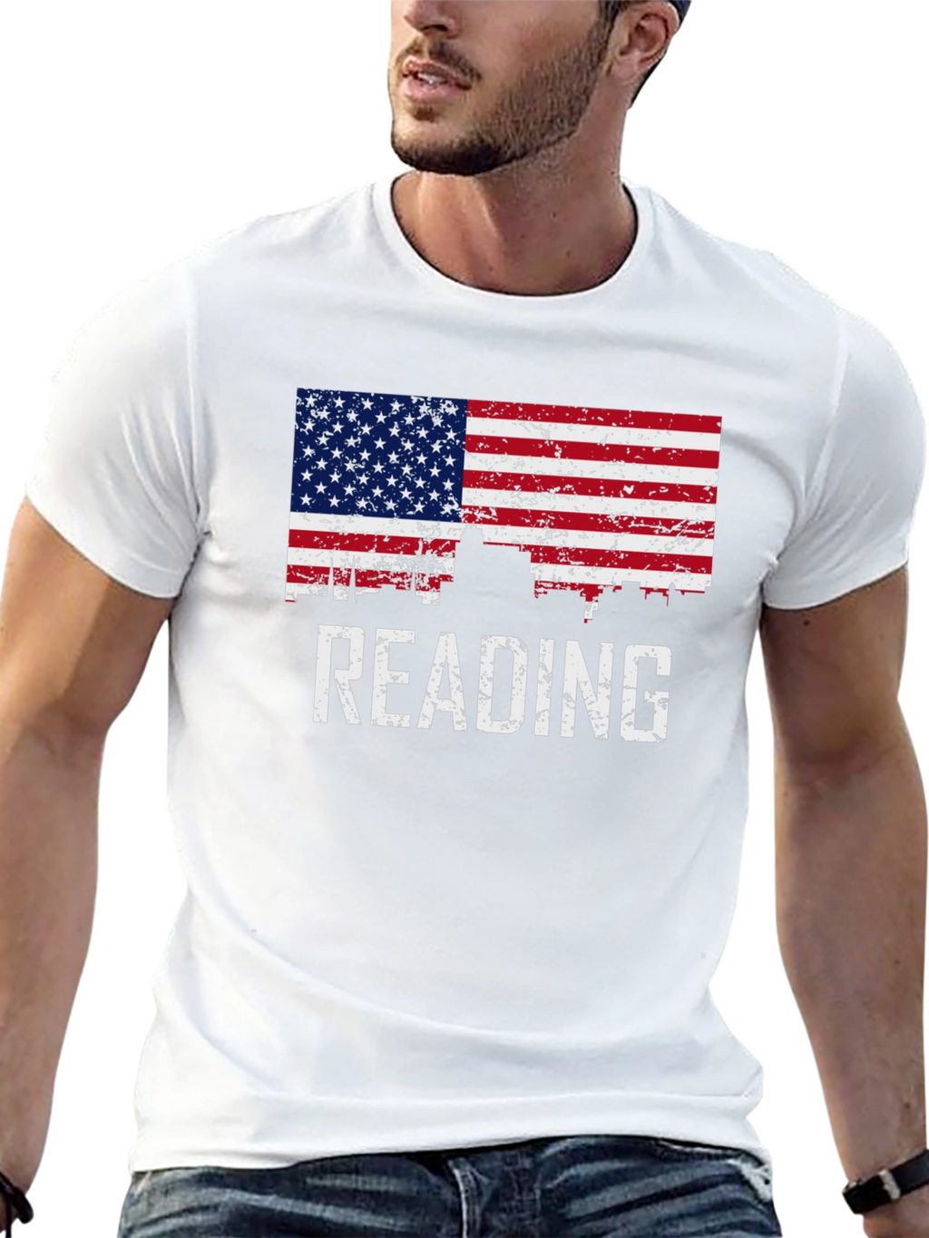 Reading American Flag Patriotic T-Shirt