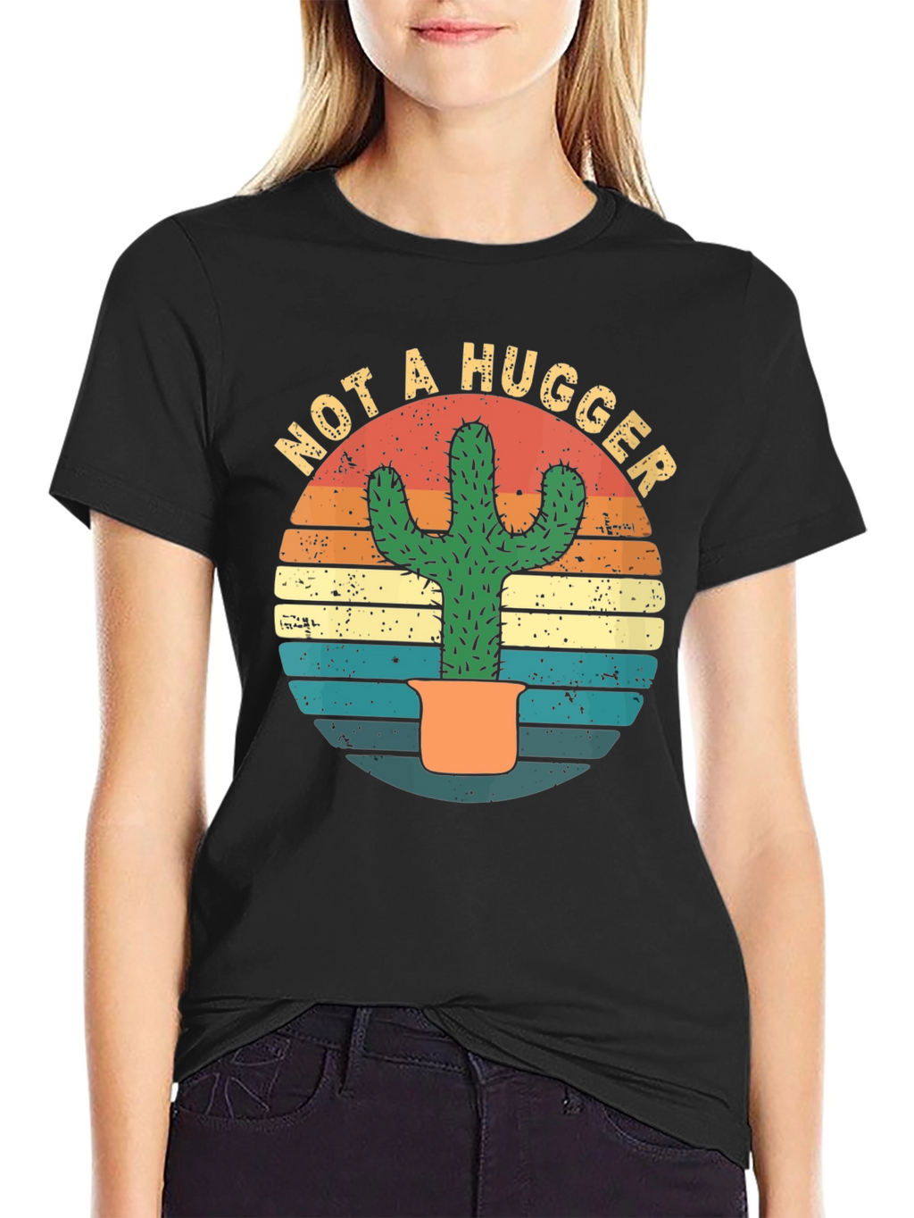 Not a Hugger Cactus T-Shirt - Funny Graphic Tee