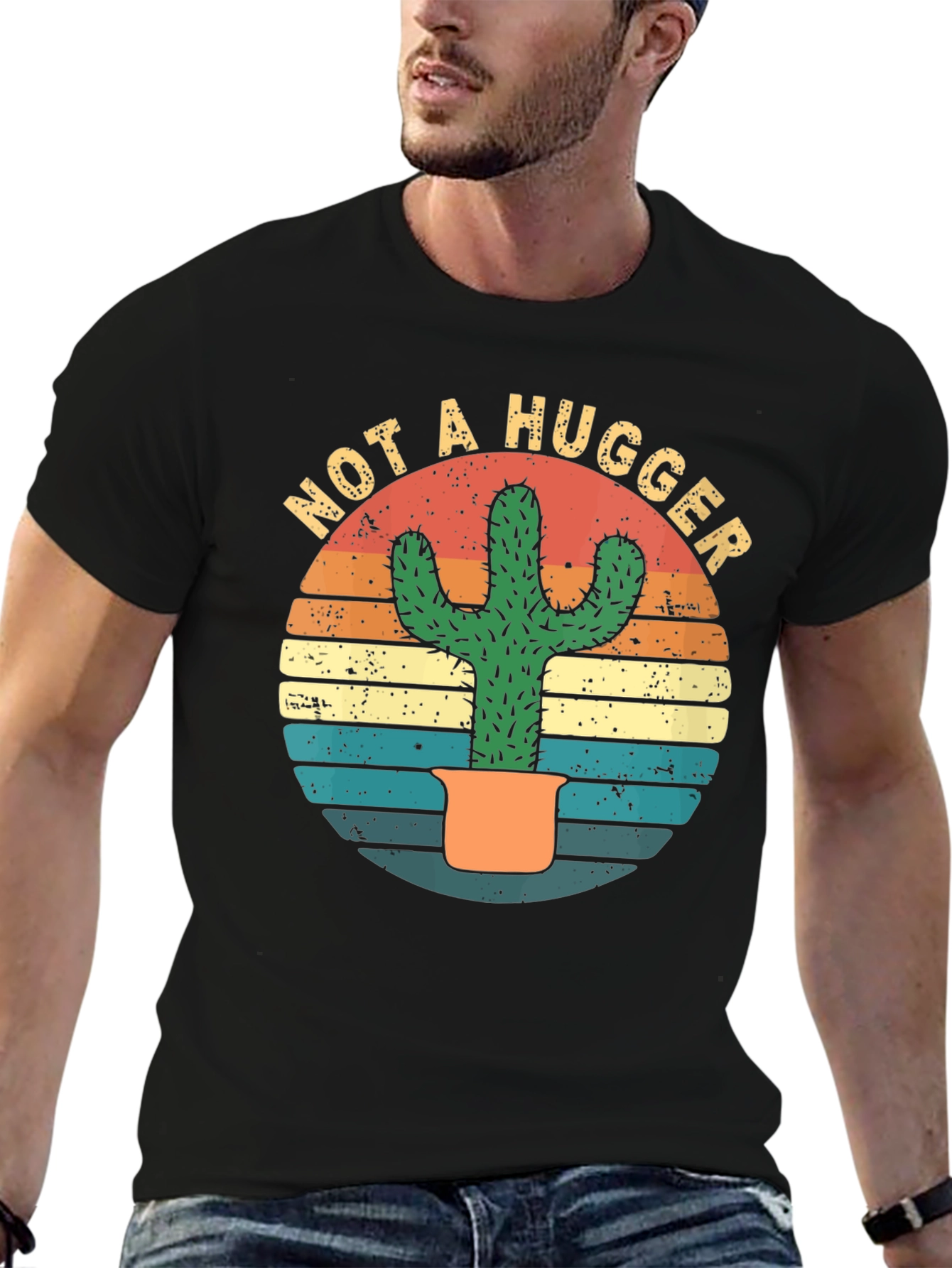 Not a Hugger Cactus T-Shirt - Funny Graphic Tee