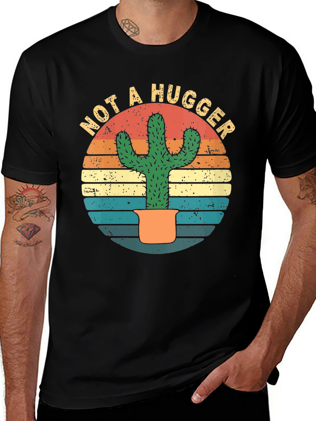 Not a Hugger Cactus T-Shirt - Funny Graphic Tee