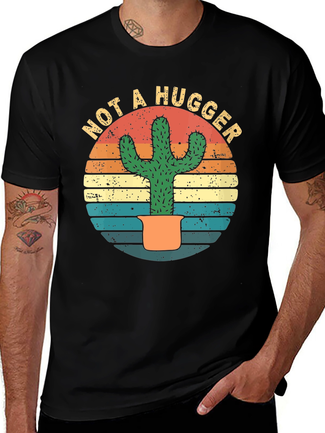 Not a Hugger Cactus T-Shirt - Funny Graphic Tee
