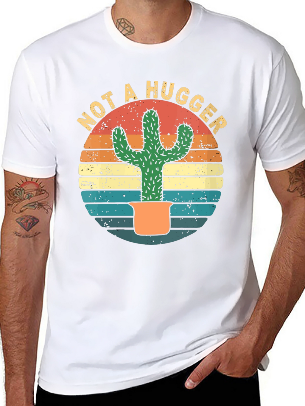 Not a Hugger Cactus T-Shirt - Funny Graphic Tee