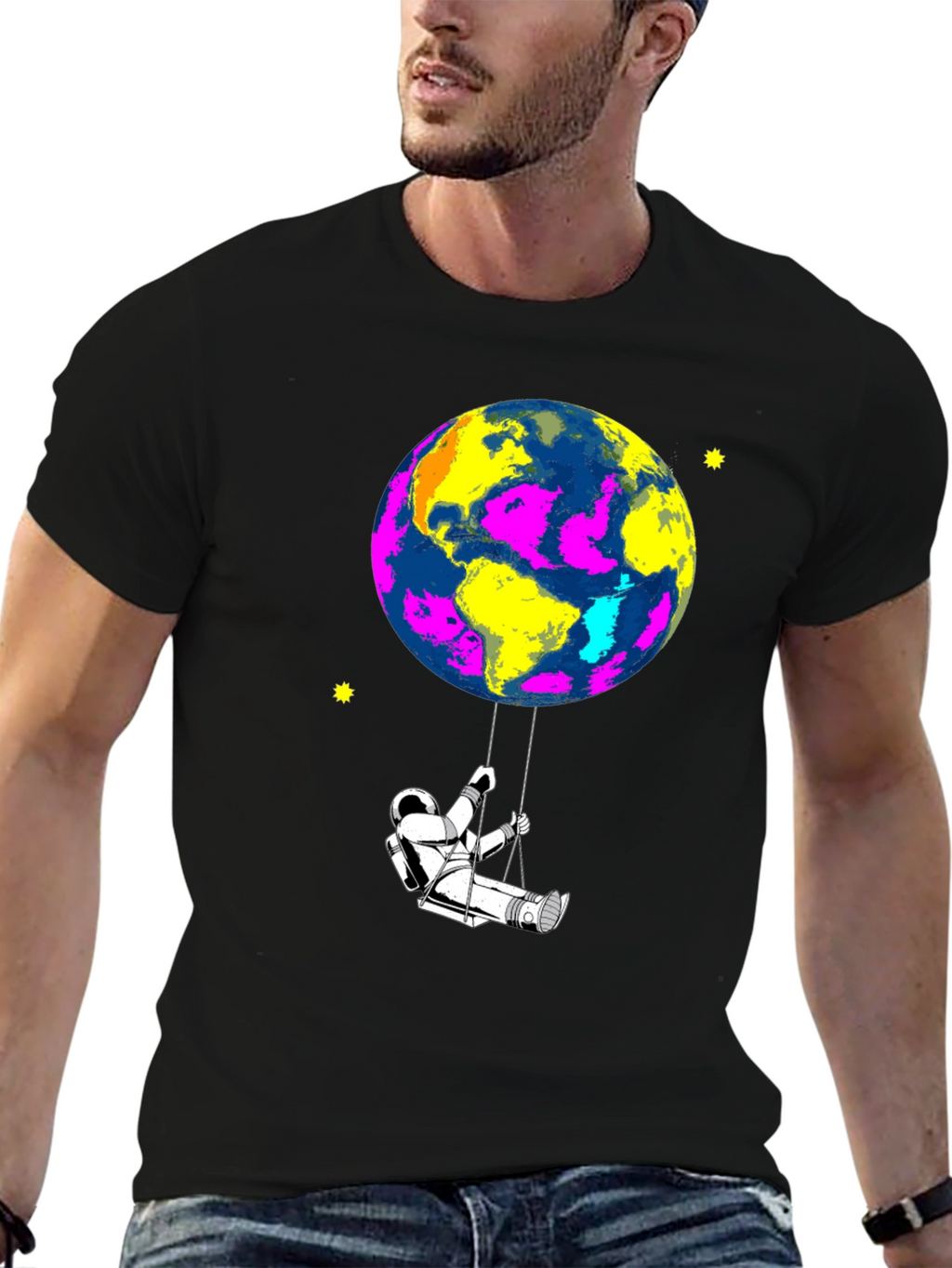 Astronaut Swing Earth Graphic Tee