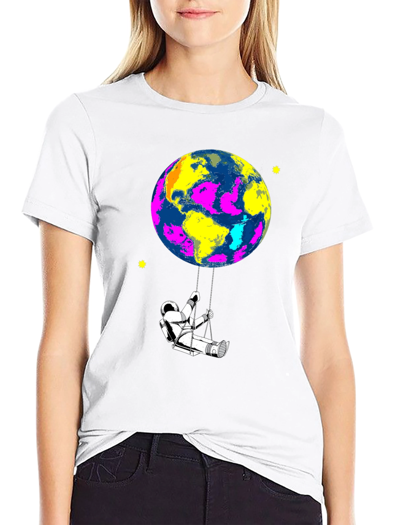 Astronaut Swing Earth Graphic Tee