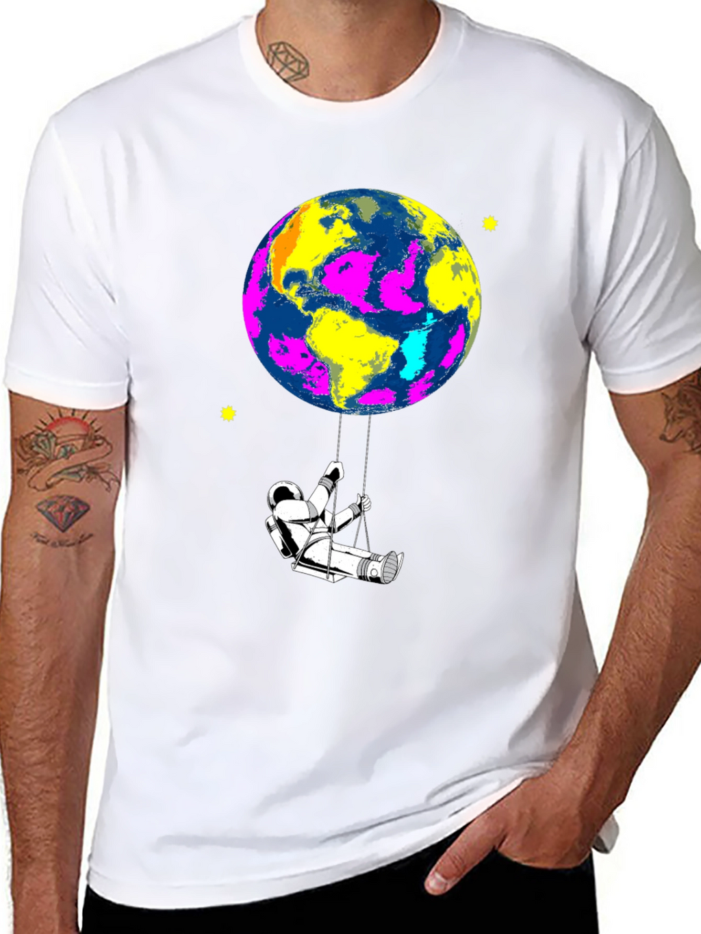 Astronaut Swing Earth Graphic Tee