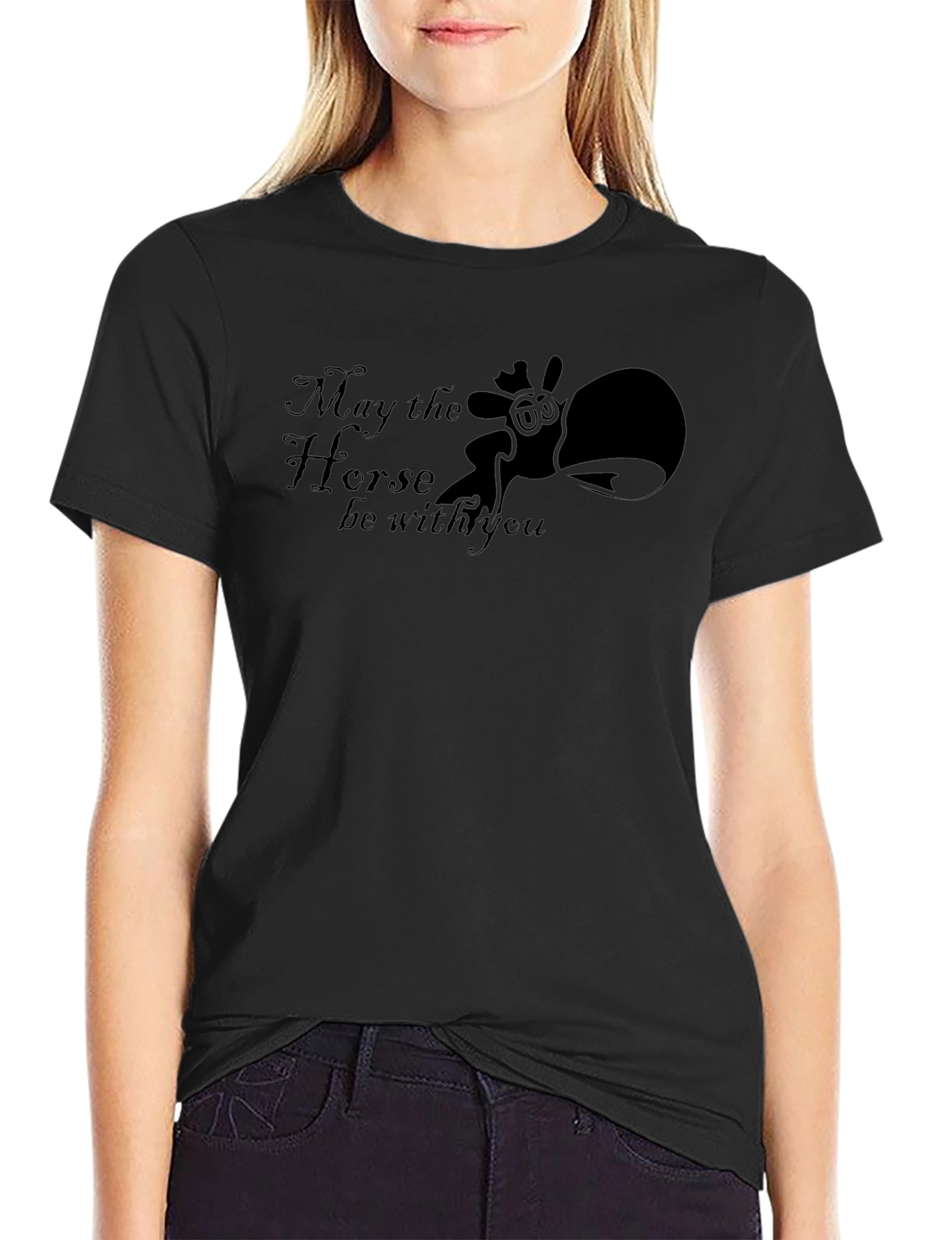 May the Horse Be With You Black T-Shirt