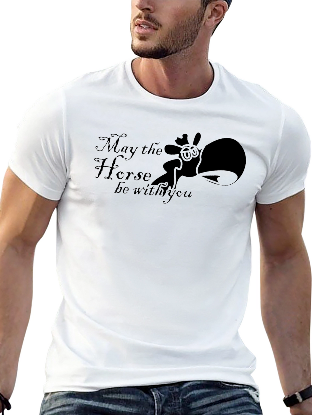 May the Horse Be With You Black T-Shirt