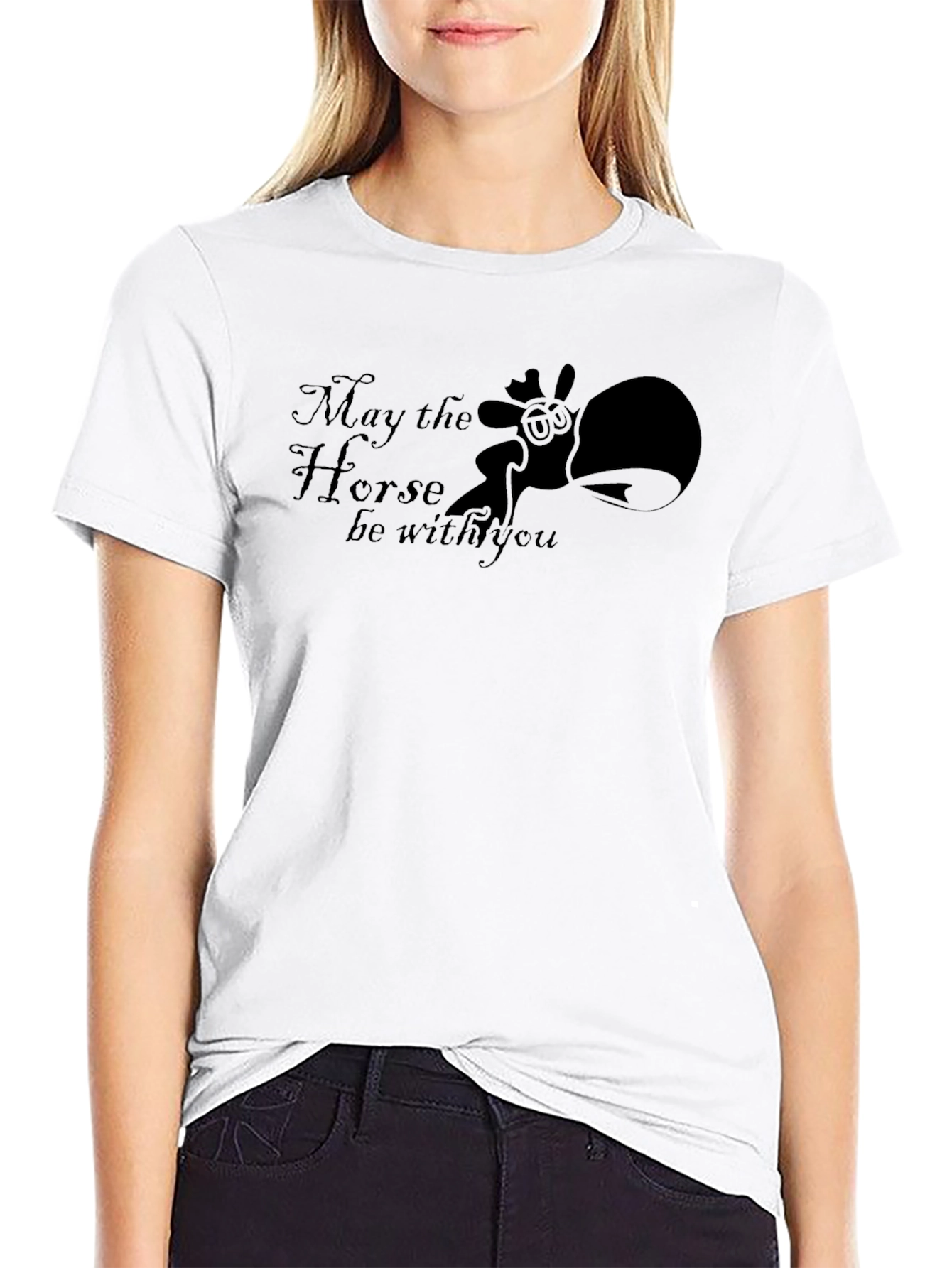 May the Horse Be With You Black T-Shirt