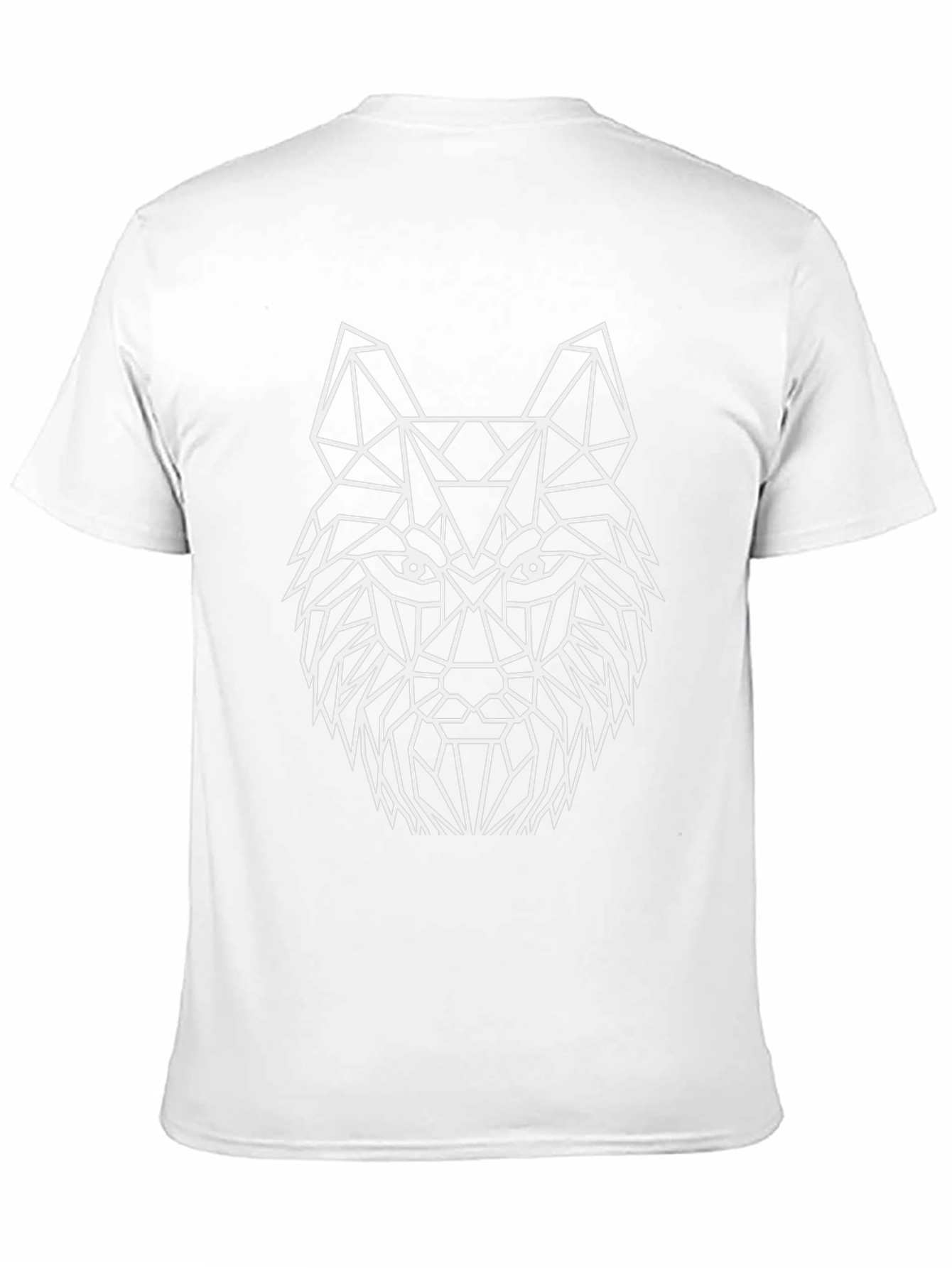 Geometric Wolf Graphic Tee - Black