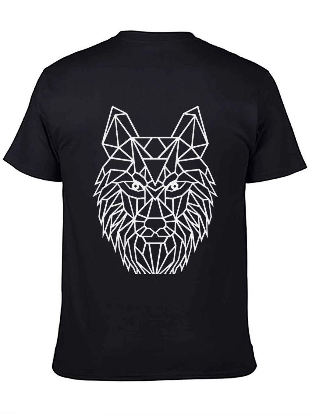 Geometric Wolf Graphic Tee - Black
