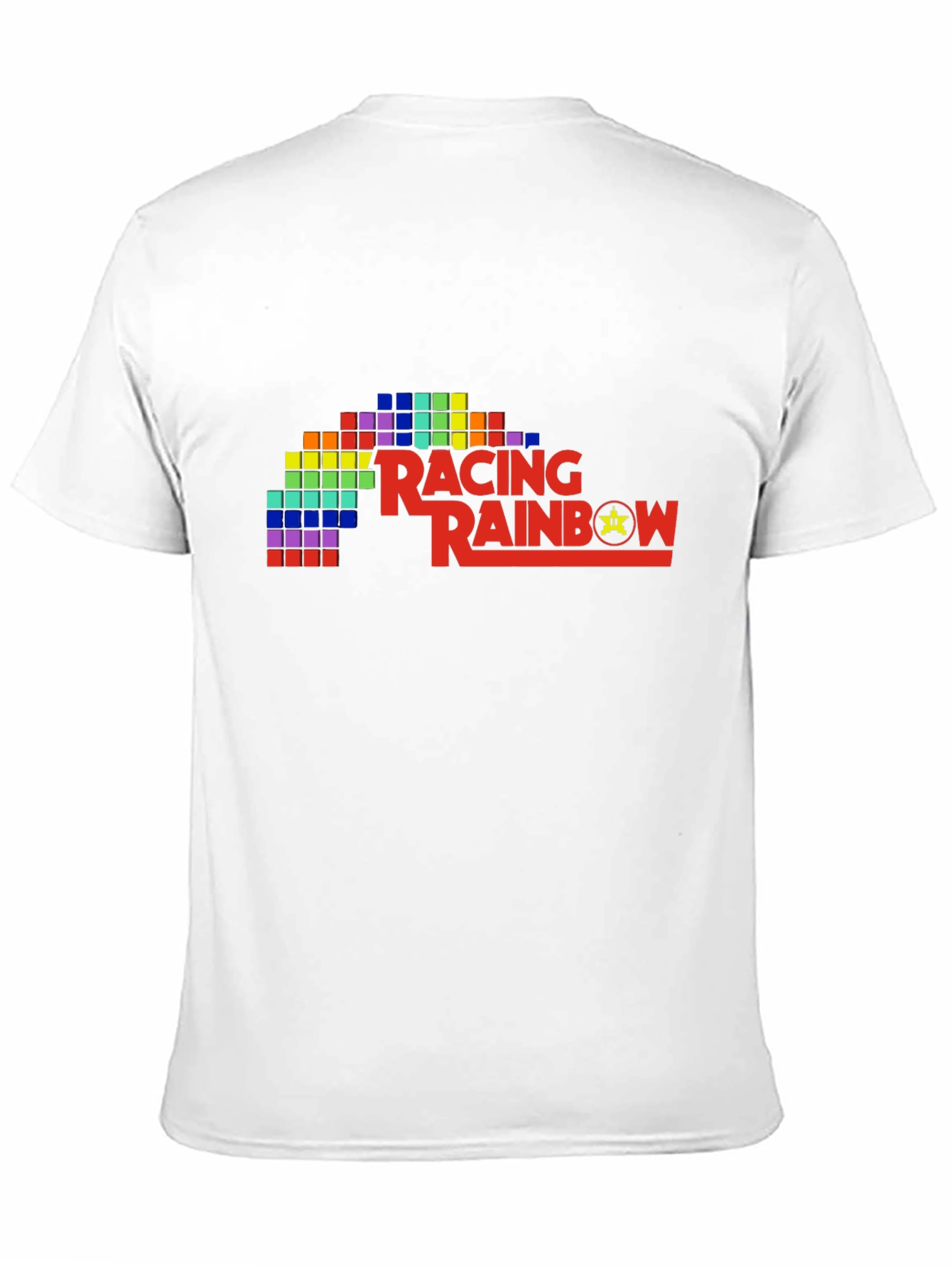 Retro Racing Rainbow Black T-Shirt