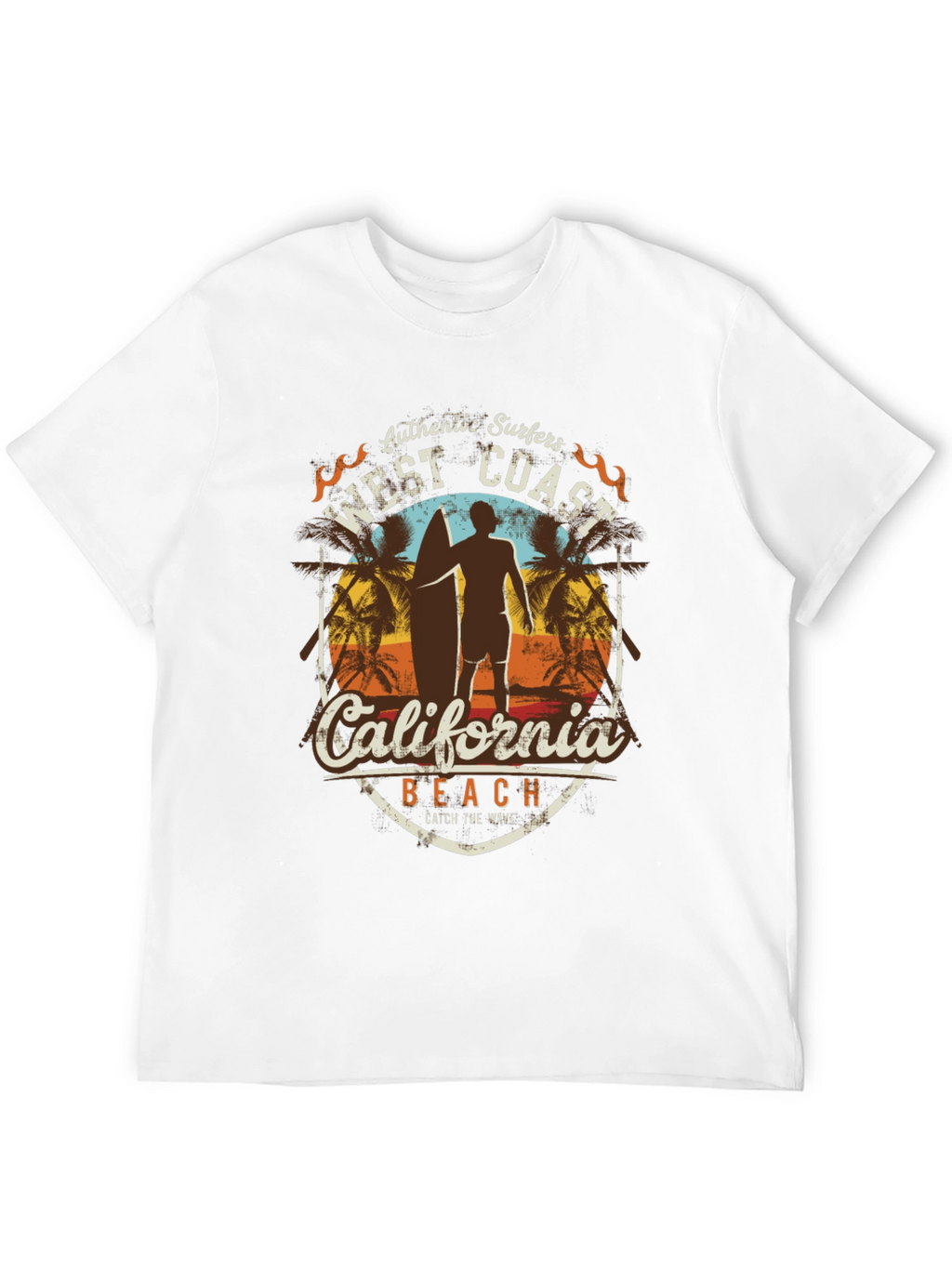 West Coast California Surfer Beach T-Shirt