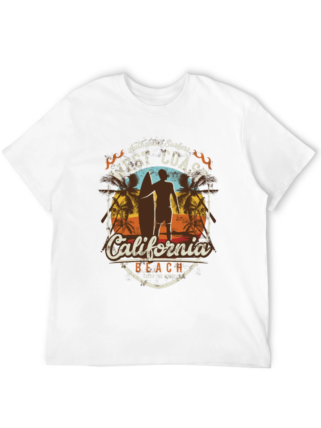 West Coast California Surfer Beach T-Shirt