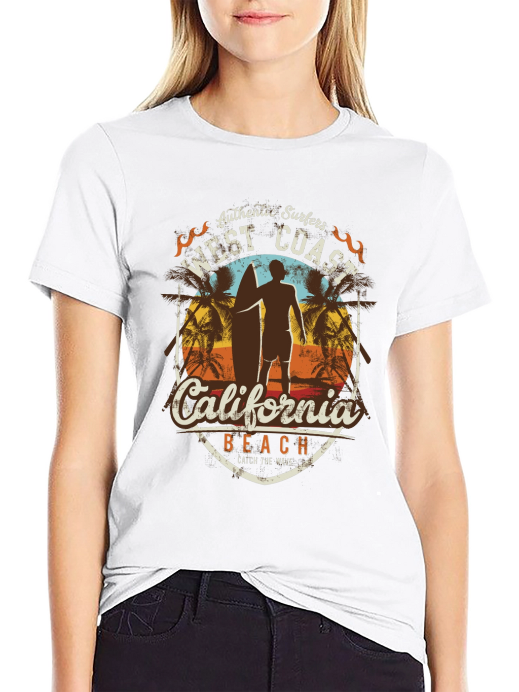 West Coast California Surfer Beach T-Shirt