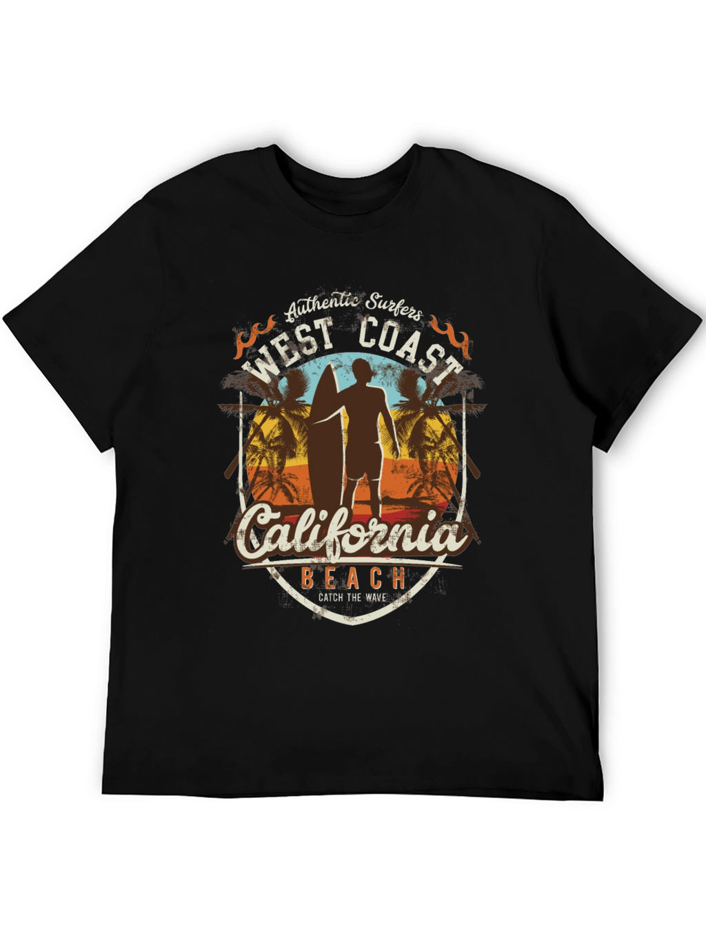 West Coast California Surfer Beach T-Shirt