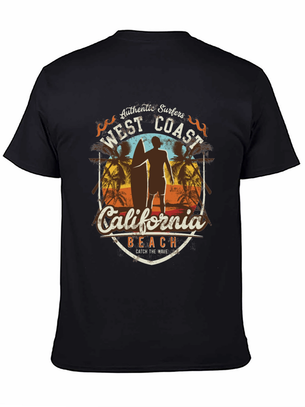 West Coast California Surfer Beach T-Shirt