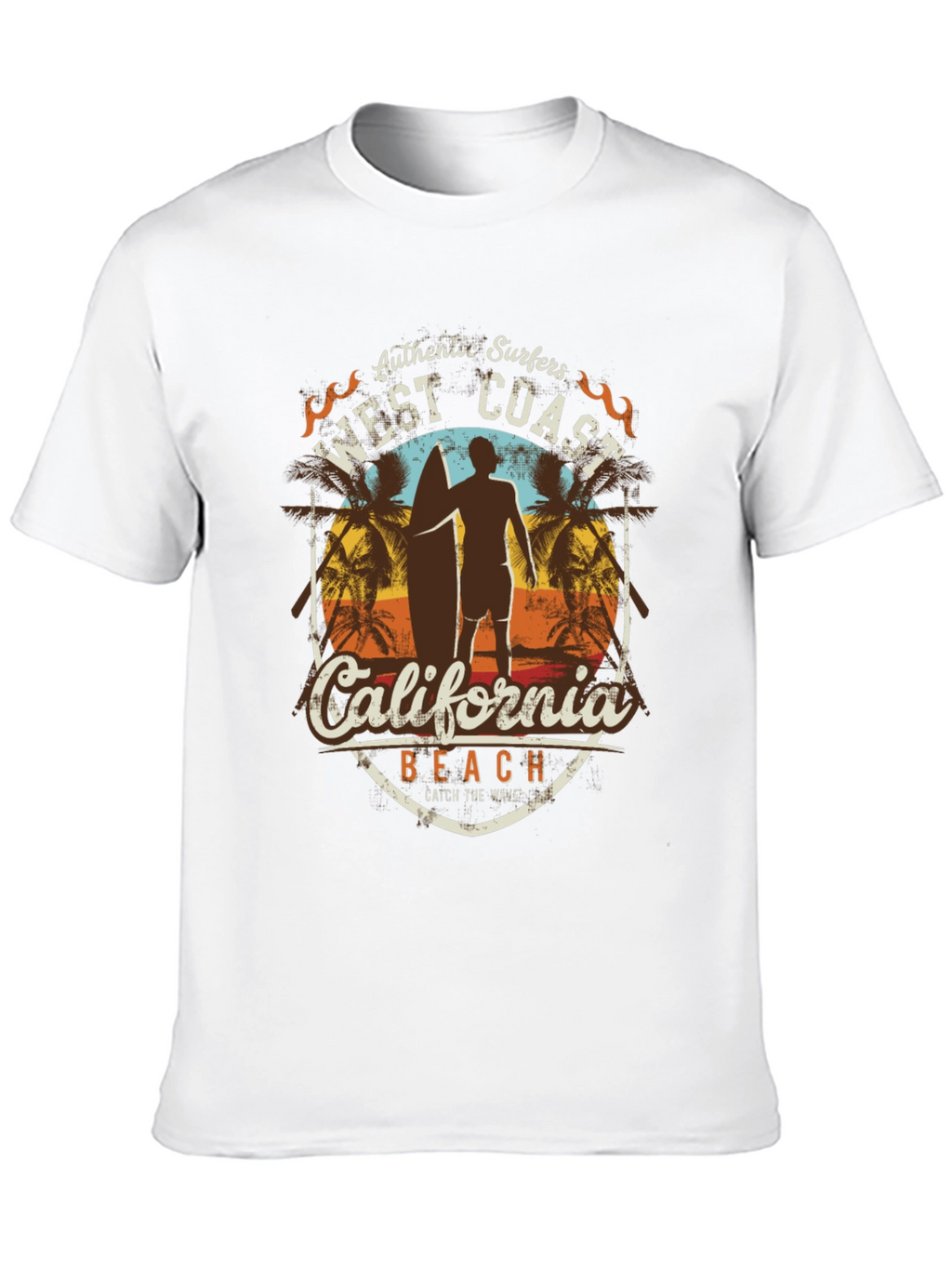 West Coast California Surfer Beach T-Shirt