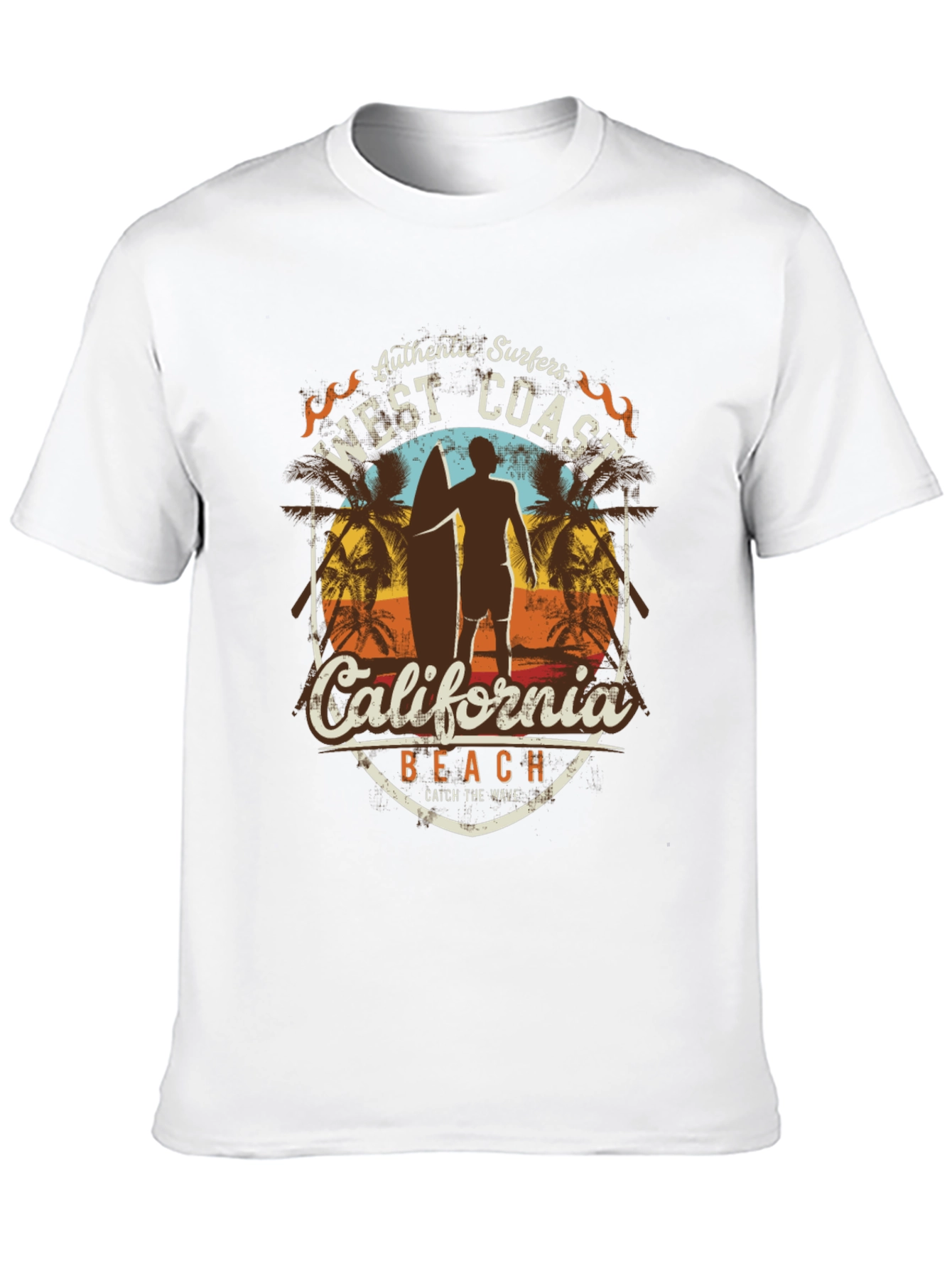 West Coast California Surfer Beach T-Shirt