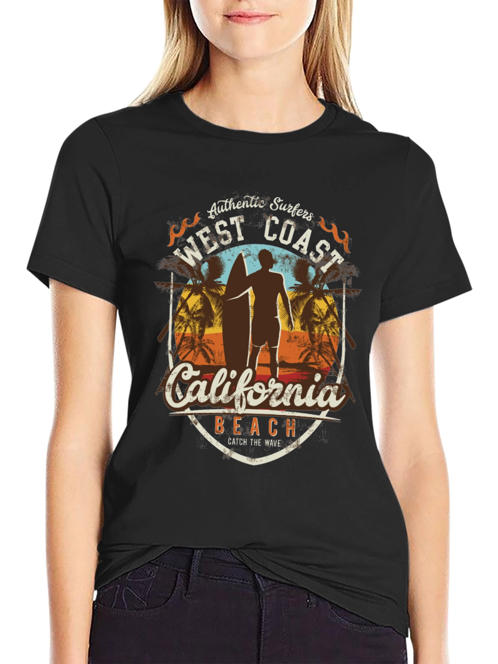 West Coast California Surfer Beach T-Shirt