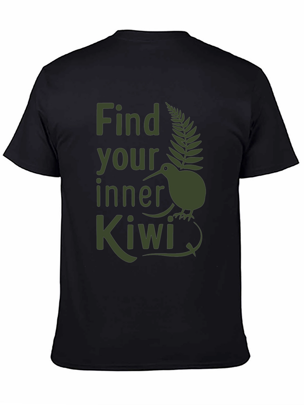 Find Your Inner Kiwi T-Shirt - Olive Green Print