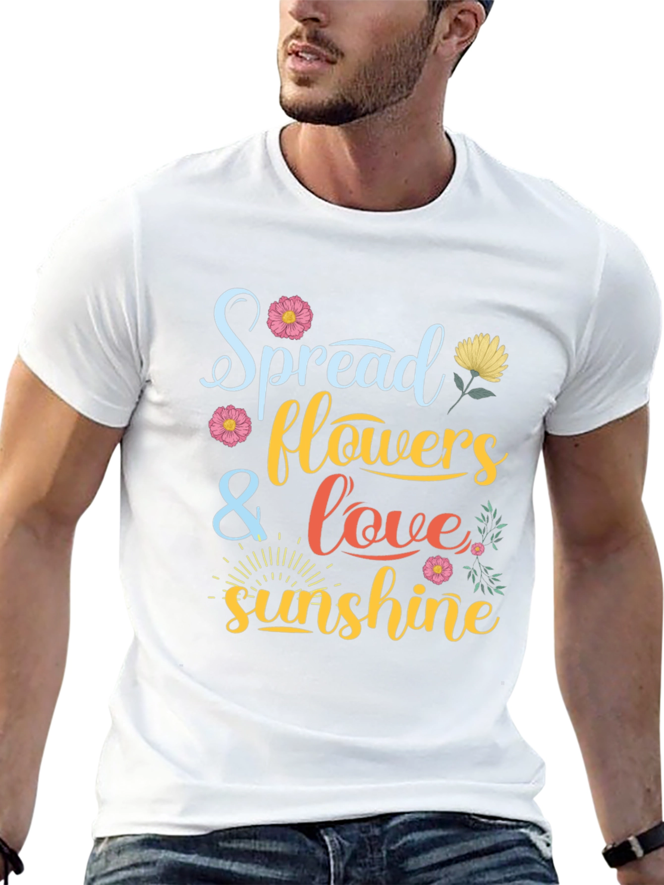Spread Flowers Love and Sunshine Graphic Tee
