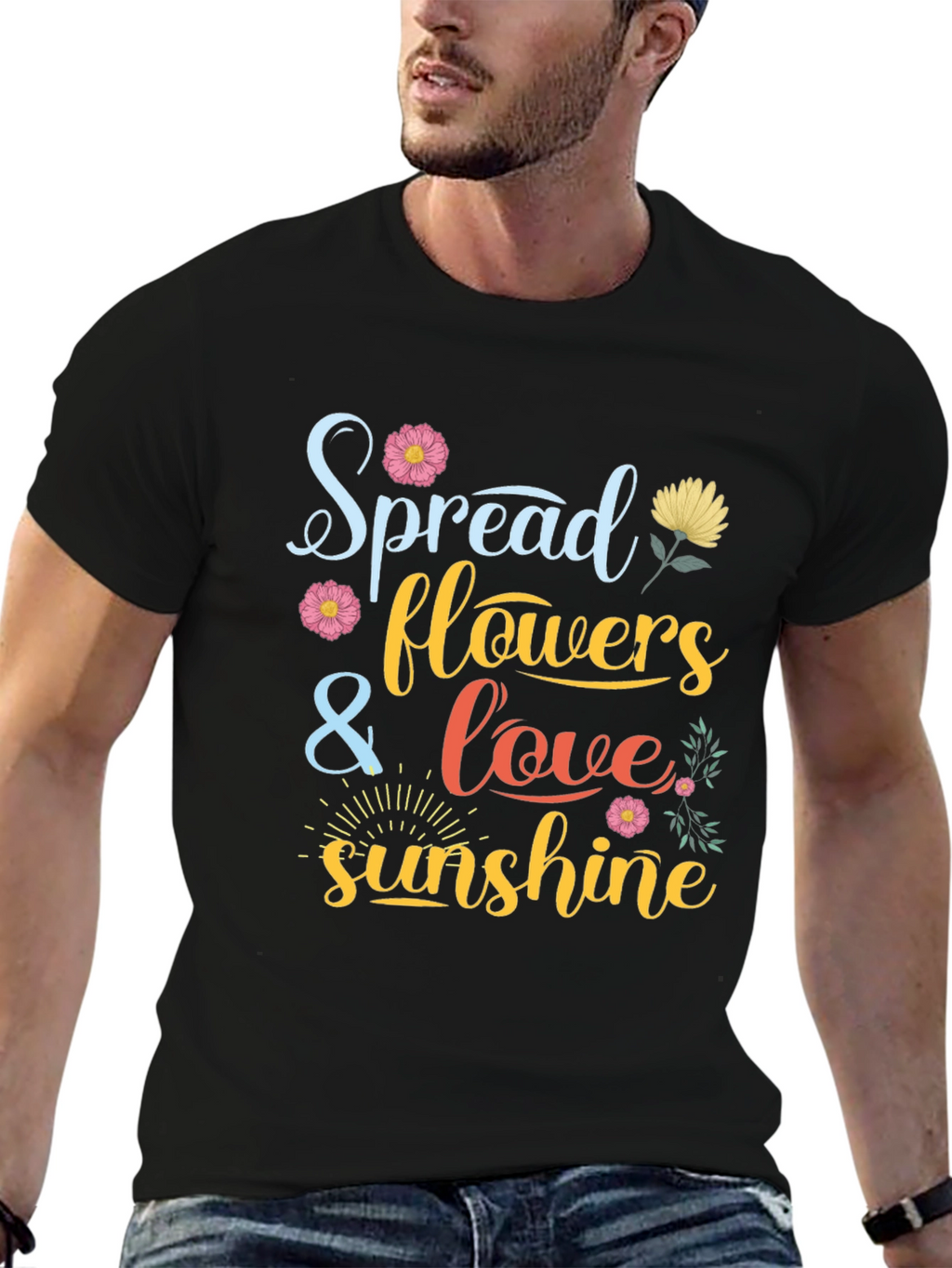Spread Flowers Love and Sunshine Graphic Tee