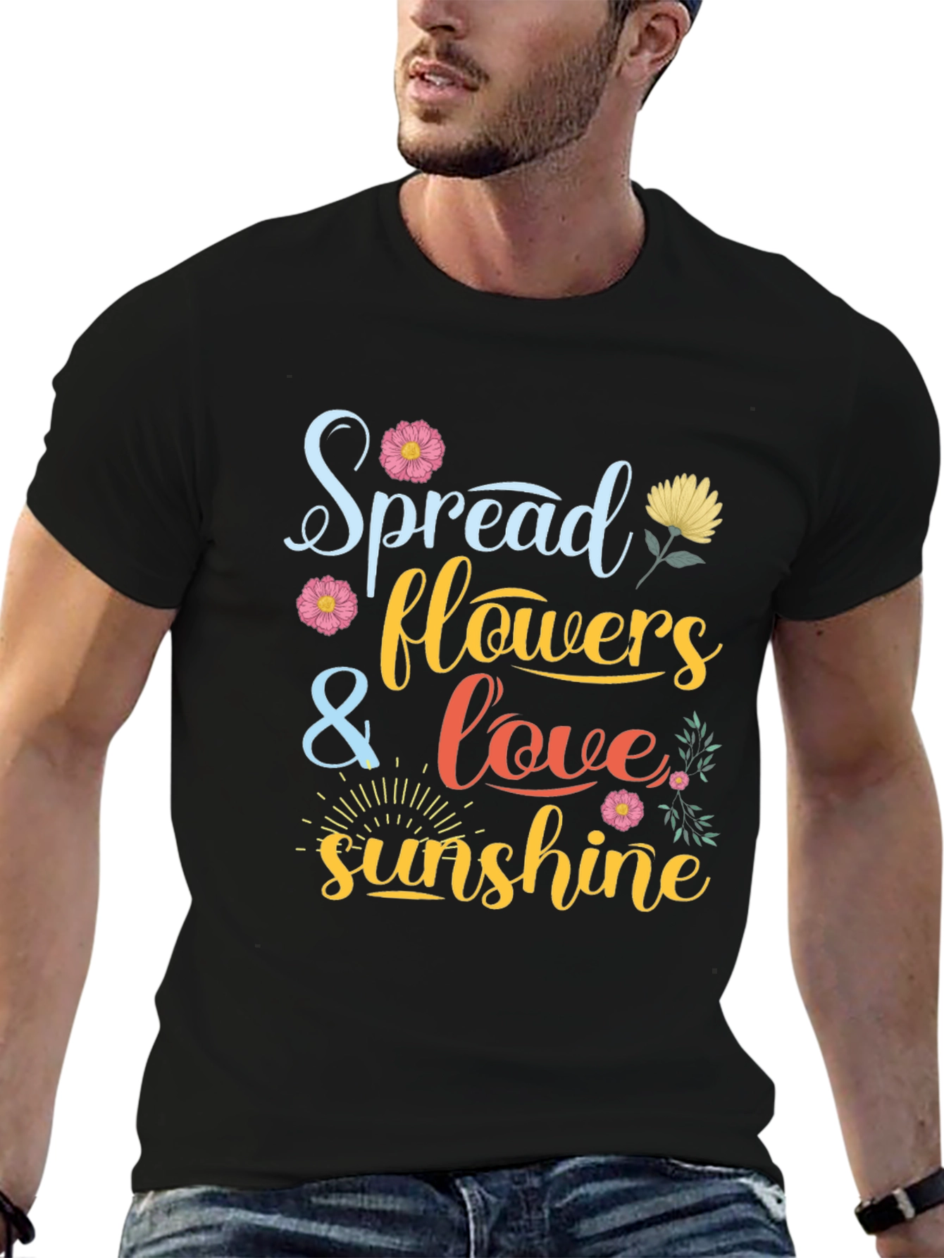 Spread Flowers Love and Sunshine Graphic Tee