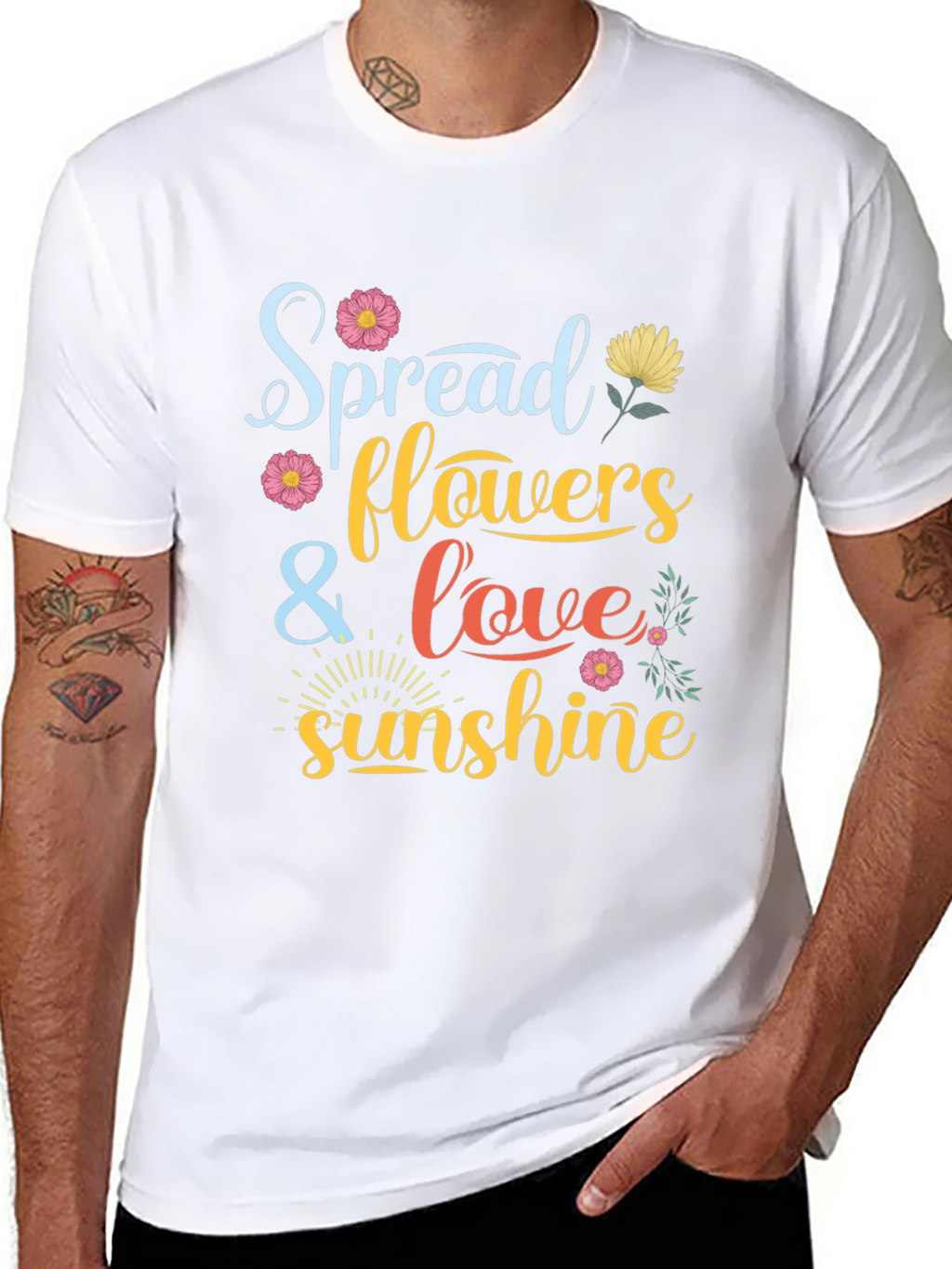 Spread Flowers Love and Sunshine Graphic Tee