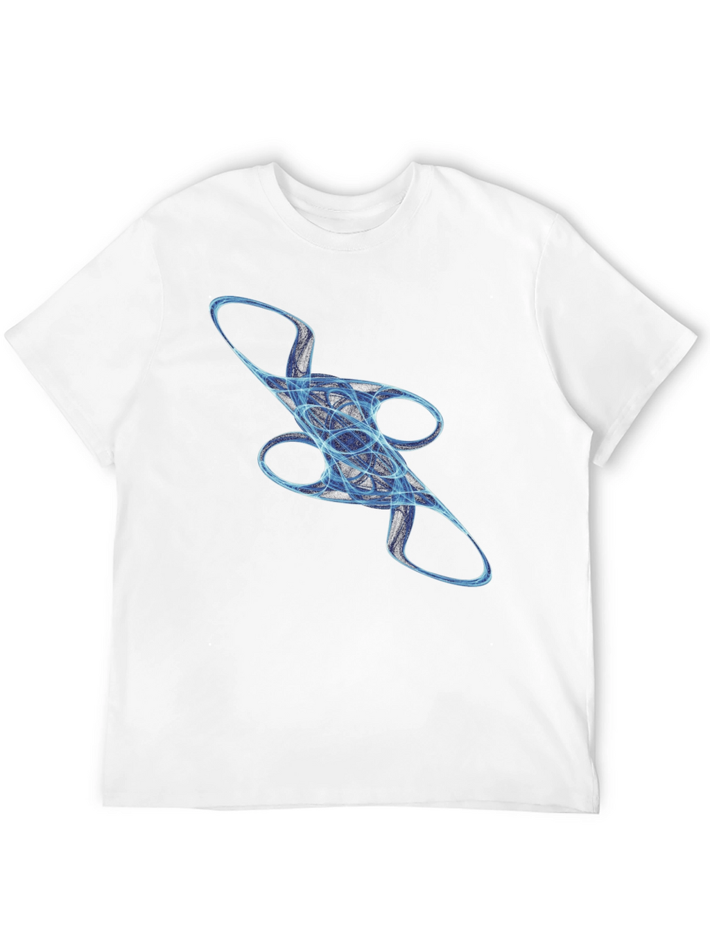 Abstract Blue Swirl Graphic T-Shirt - Casual Style