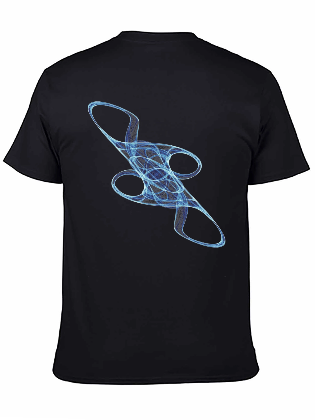 Abstract Blue Swirl Graphic T-Shirt - Casual Style