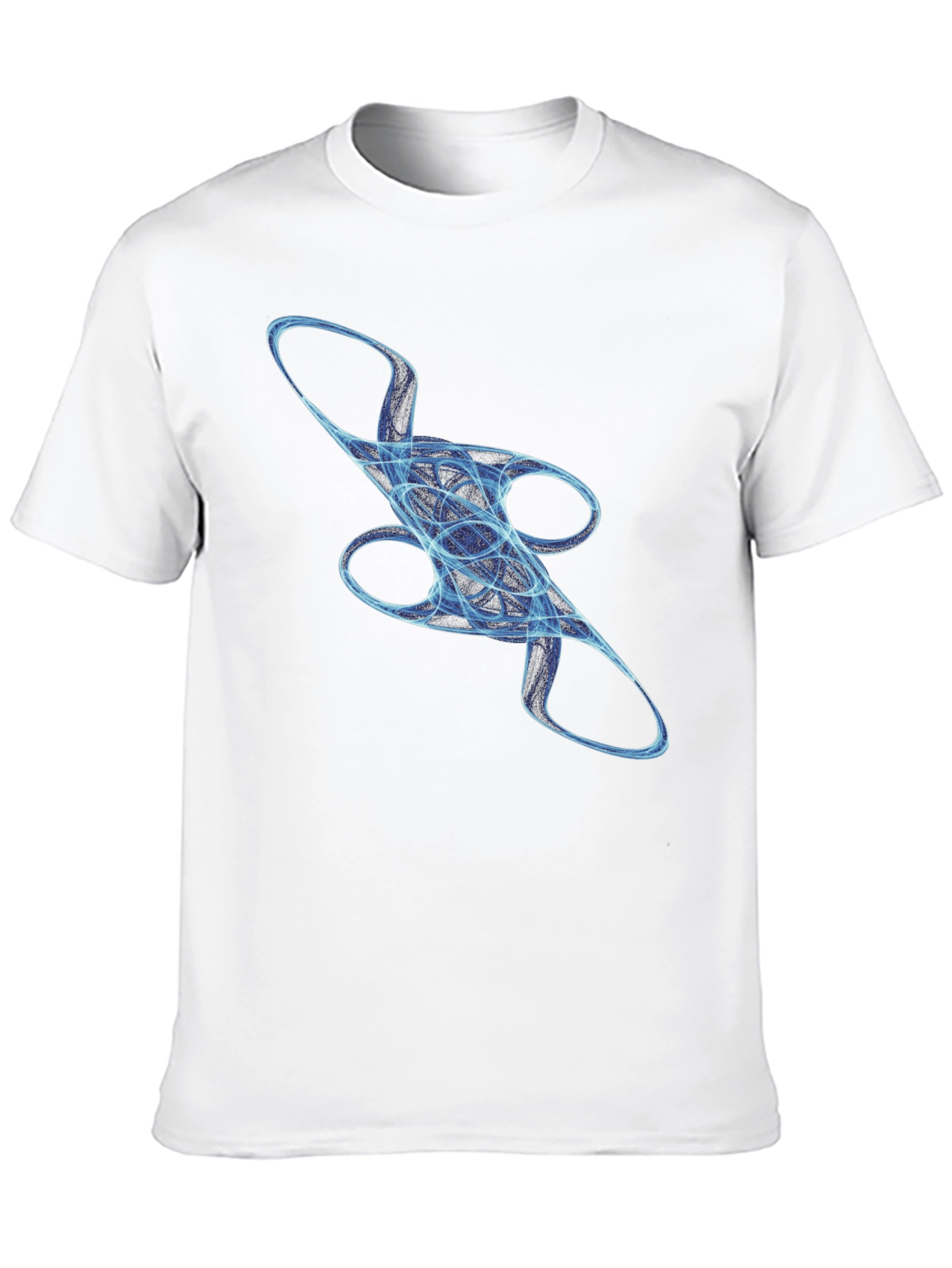 Abstract Blue Swirl Graphic T-Shirt - Casual Style
