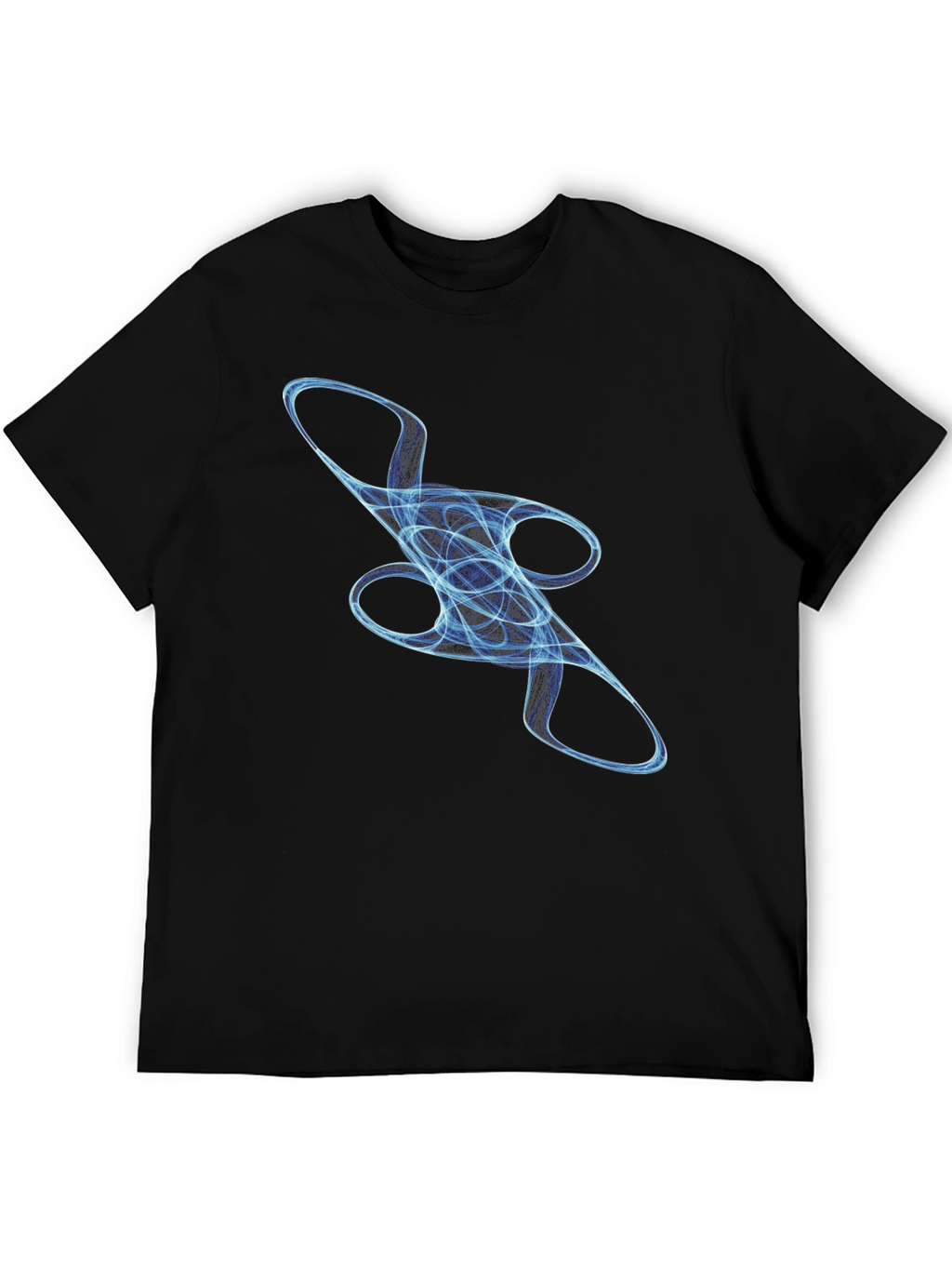 Abstract Blue Swirl Graphic T-Shirt - Casual Style