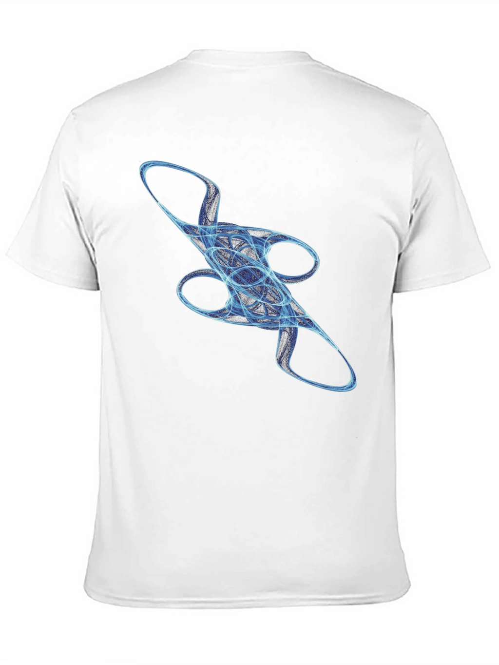 Abstract Blue Swirl Graphic T-Shirt - Casual Style