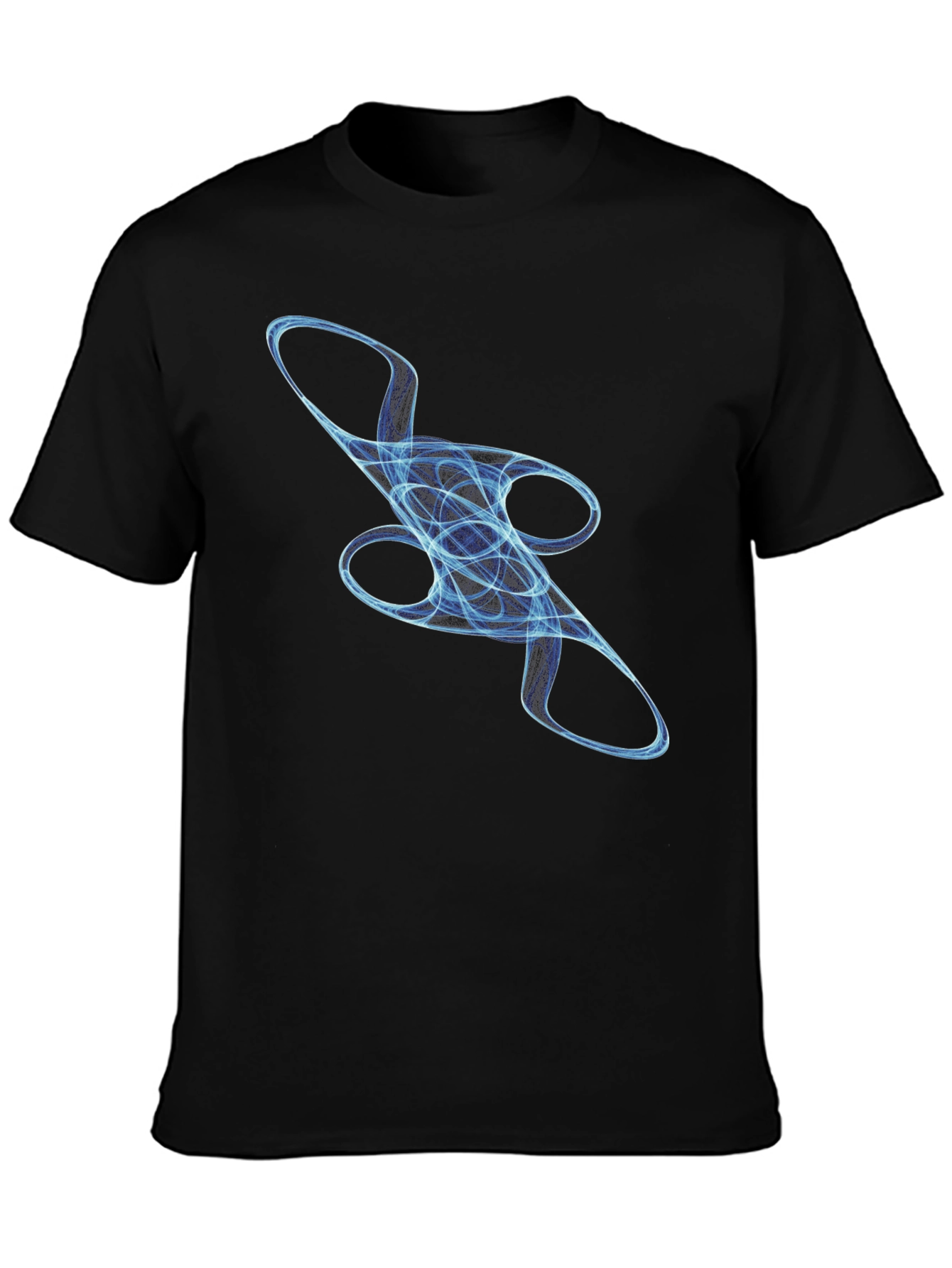 Abstract Blue Swirl Graphic T-Shirt - Casual Style