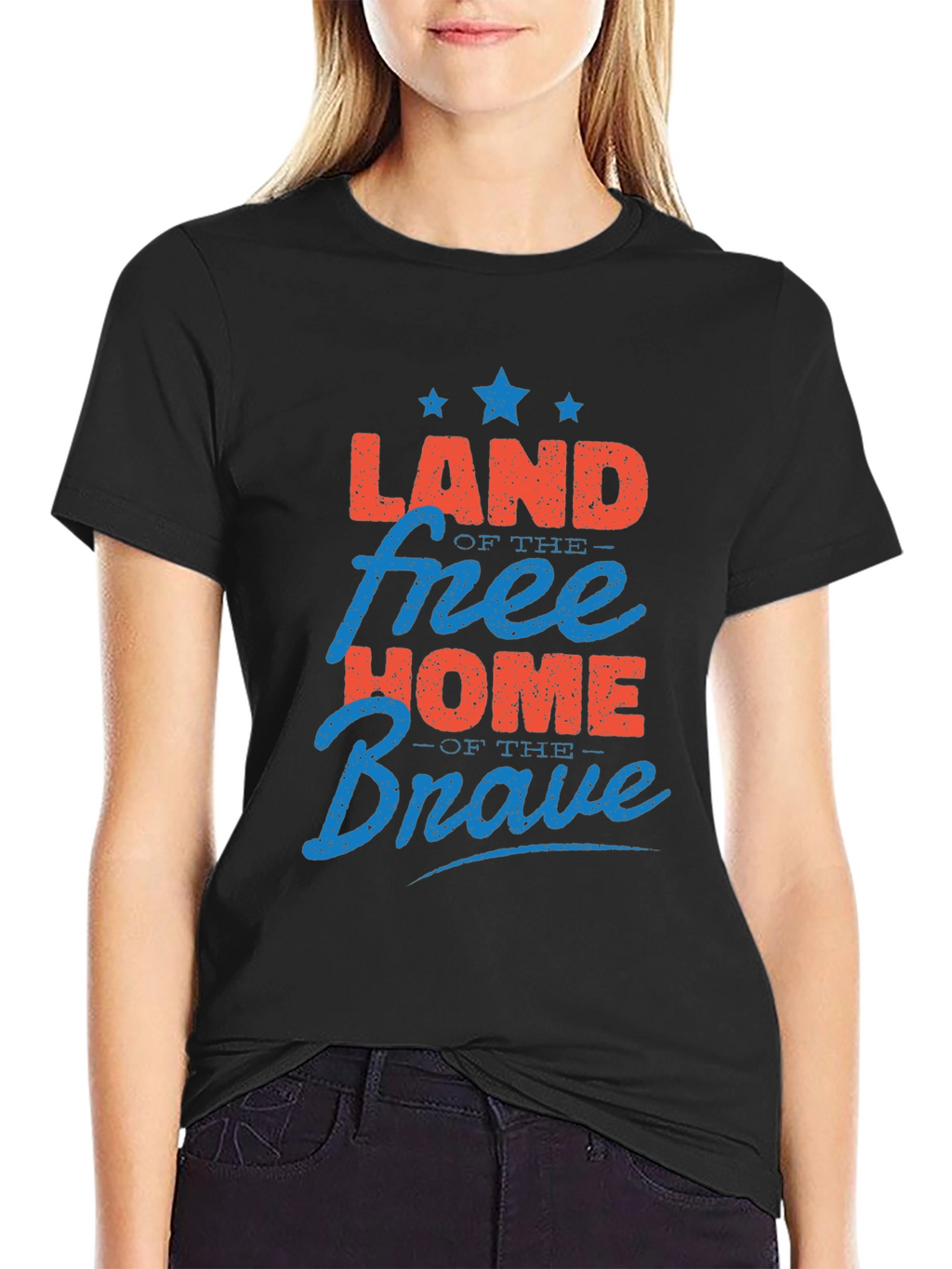 Patriotic Land of Free Home of Brave Graphic T-Shirt