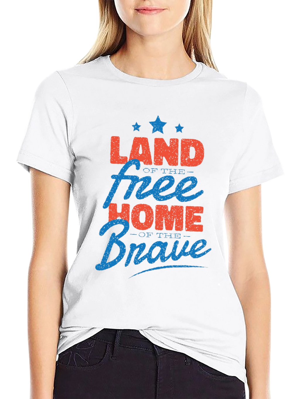 Patriotic Land of Free Home of Brave Graphic T-Shirt