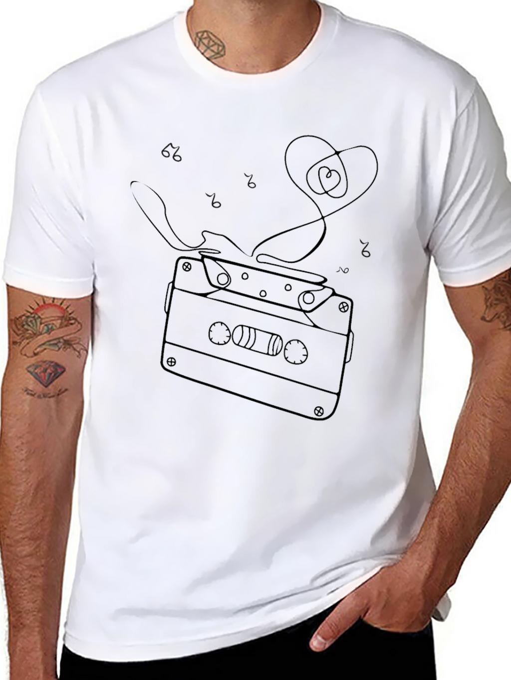 Retro Cassette Tape Heart Graphic Tee