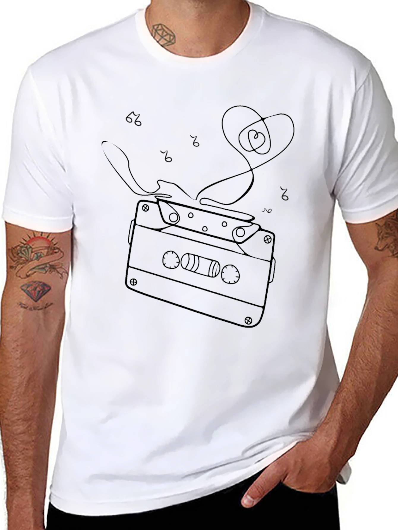 Retro Cassette Tape Heart Graphic Tee