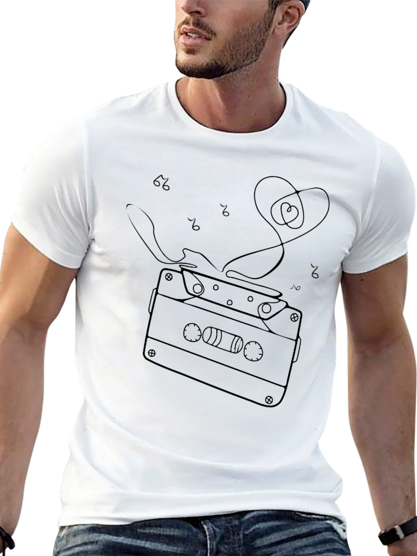 Retro Cassette Tape Heart Graphic Tee